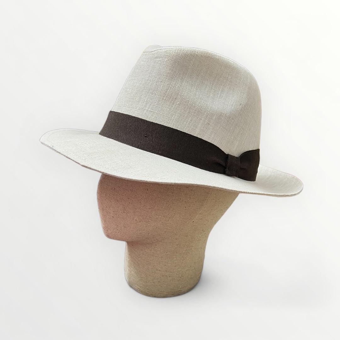 Cappello Fedora Estivo In Tessuto Lino - Cappelleria Bacca