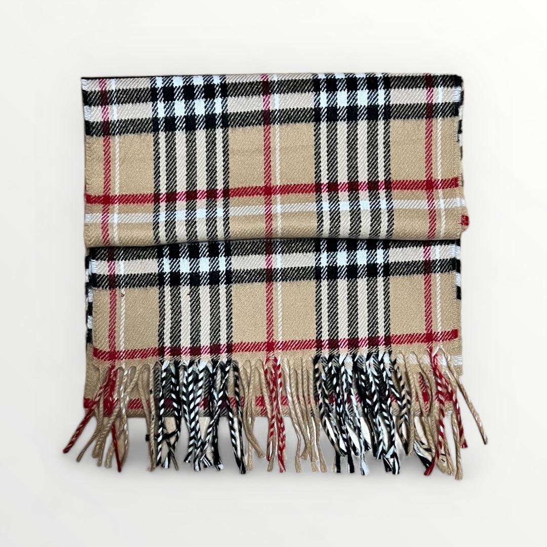 Sciarpa In Panno Tartan Cammello - Cappelleria Bacca