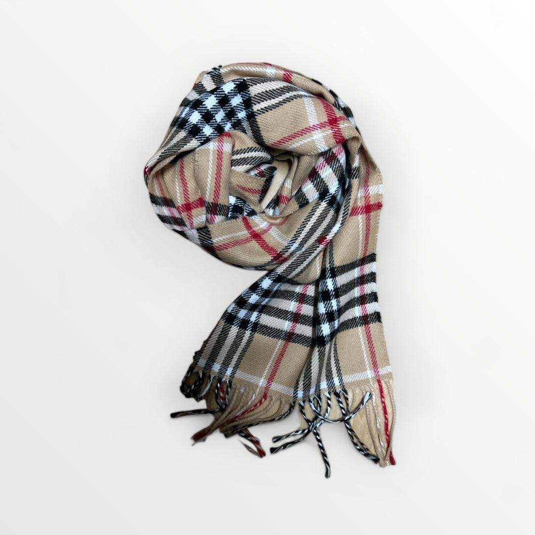 Sciarpa In Panno Tartan Cammello - Cappelleria Bacca