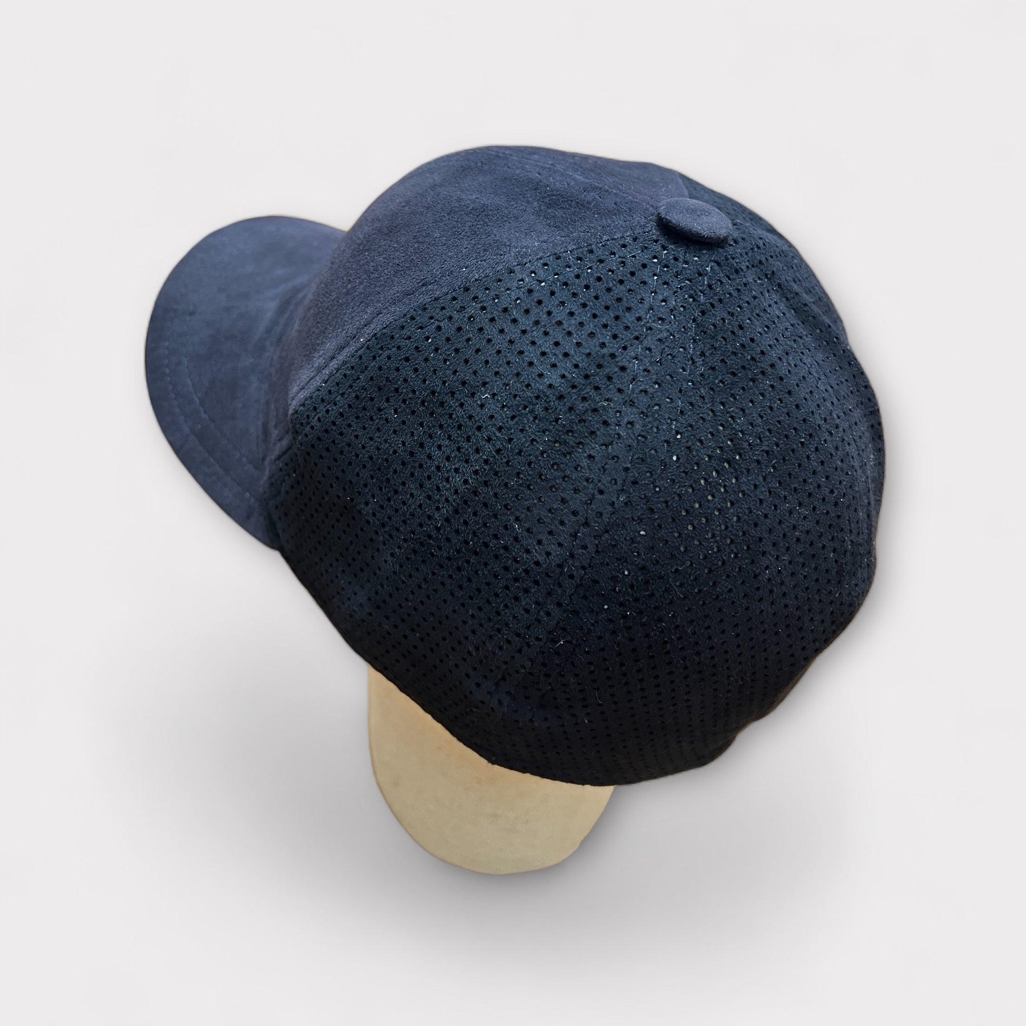 Baseball In Vera Pelle Suede Blu - Cappelleria Bacca