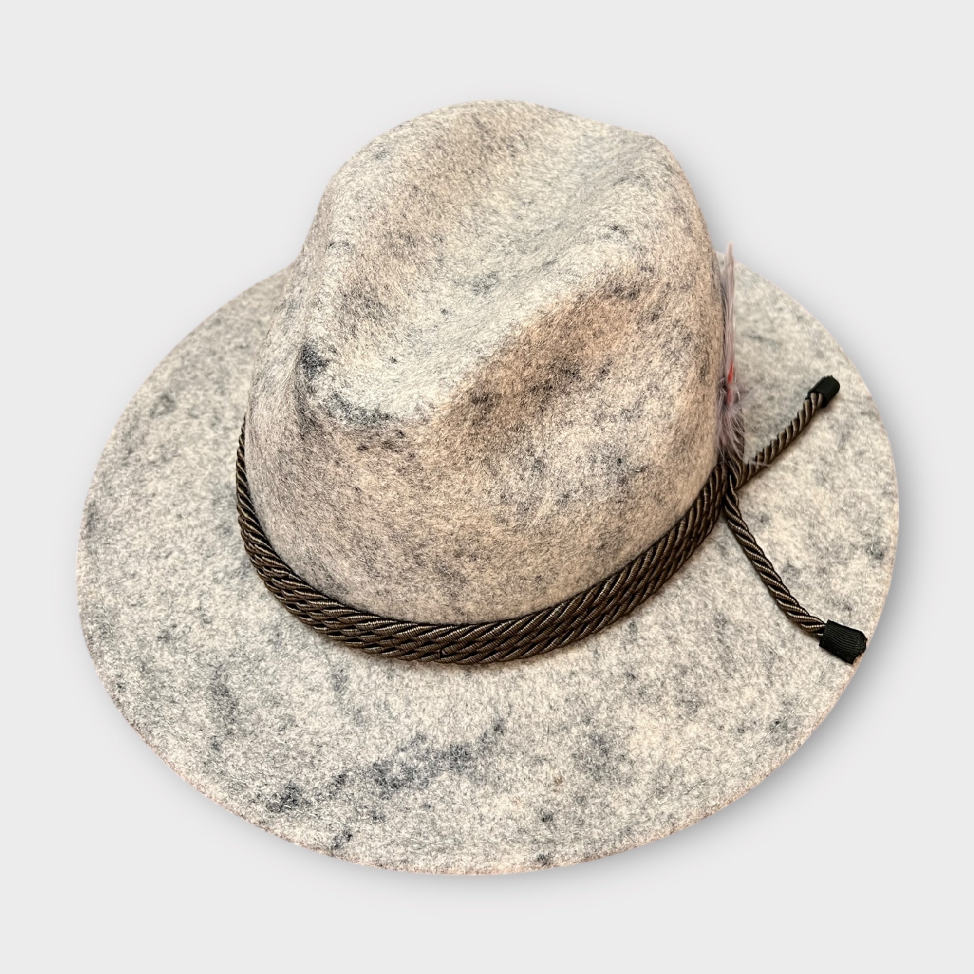 Cappello Tirolese In Feltro Di Lana Cordone In Seta e Piuma - Cappelleria Bacca