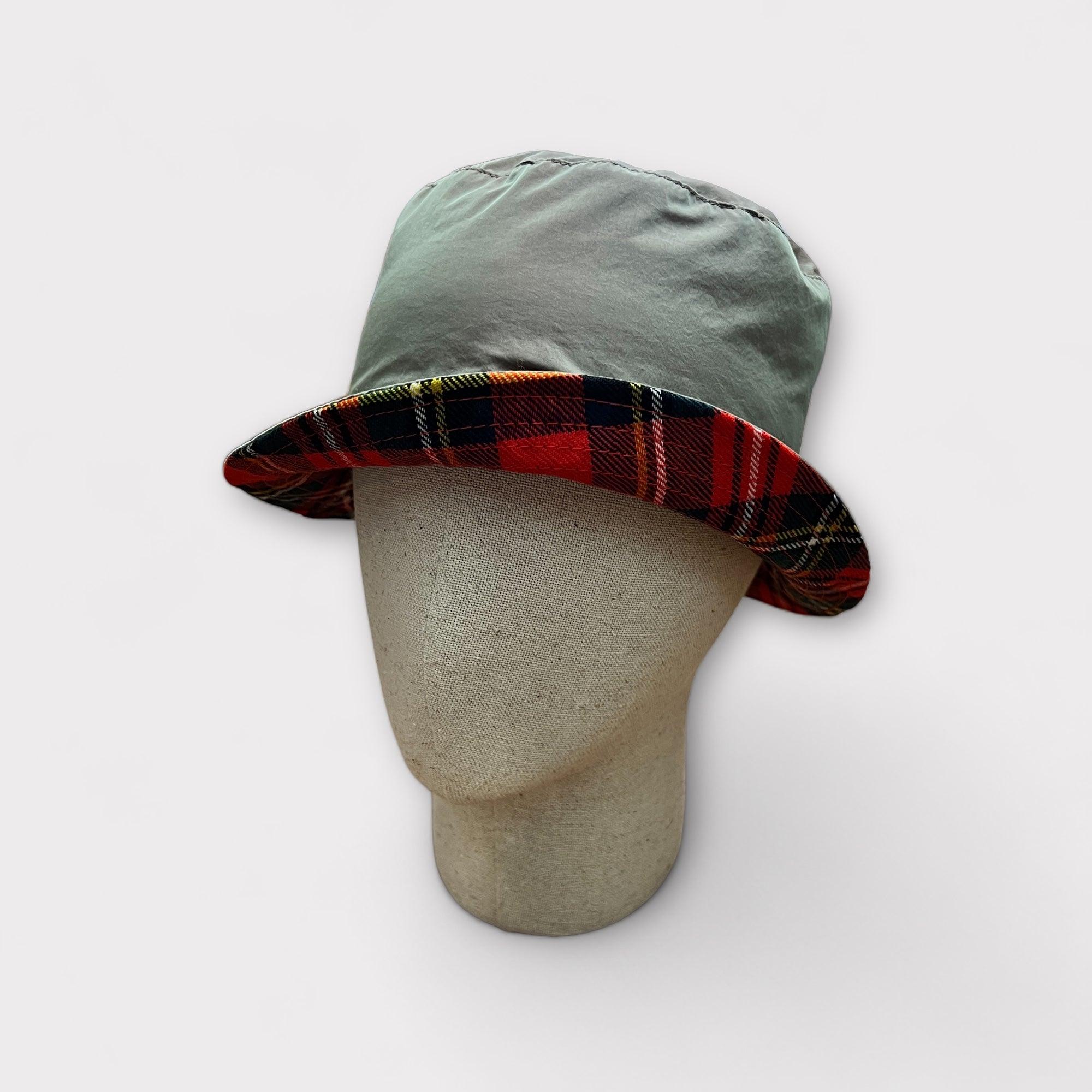 Cappello Pescatore Bucket Reversibile Antipioggia Scozzese Rosso - Cappelleria Bacca