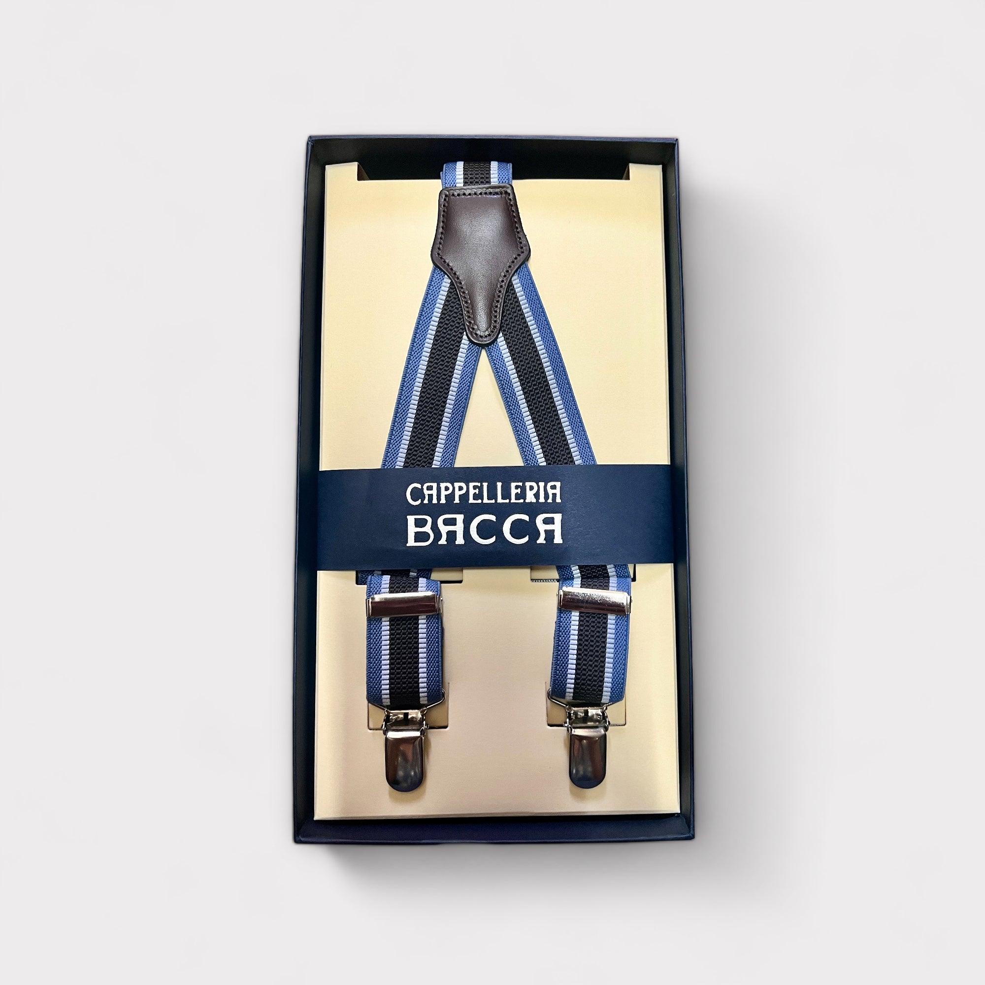 Bretelle Strette Elastiche Regimental Blu - Cappelleria Bacca