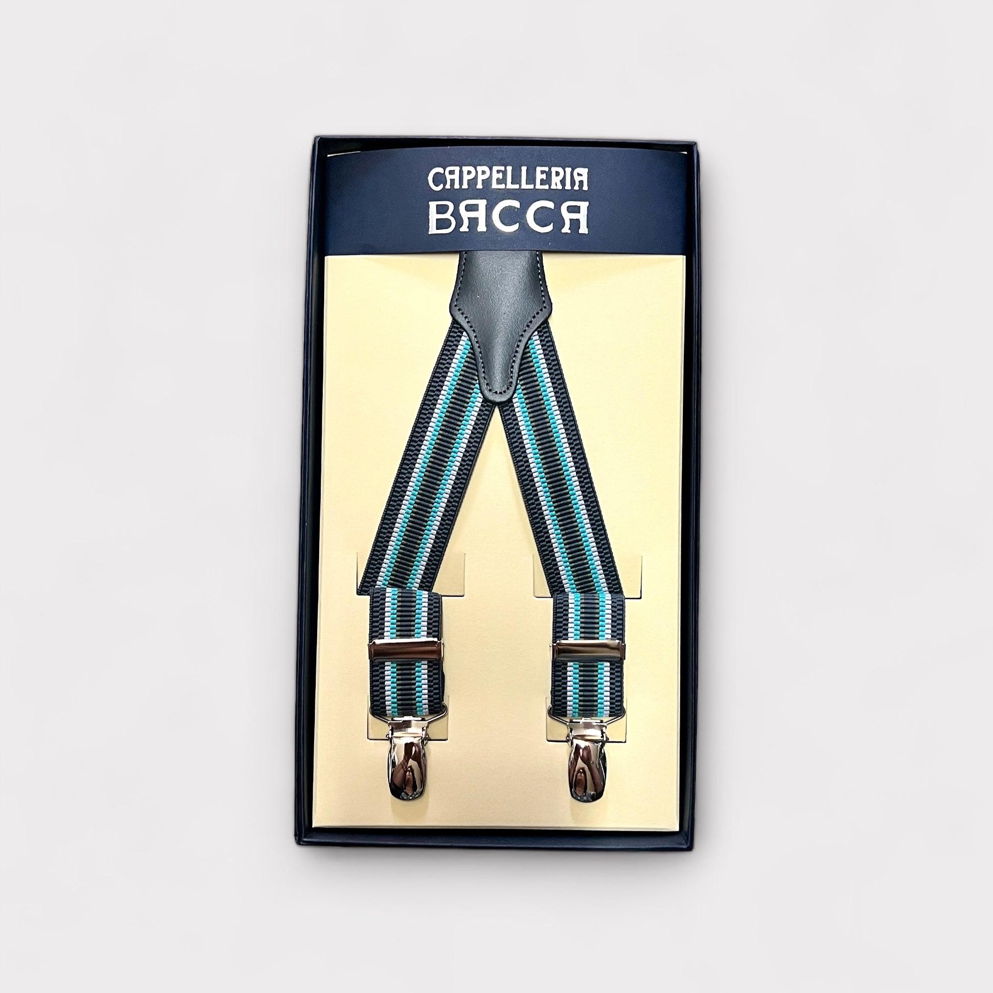 Bretelle Strette Elastiche Regimental Grigio Azzurro - Cappelleria Bacca