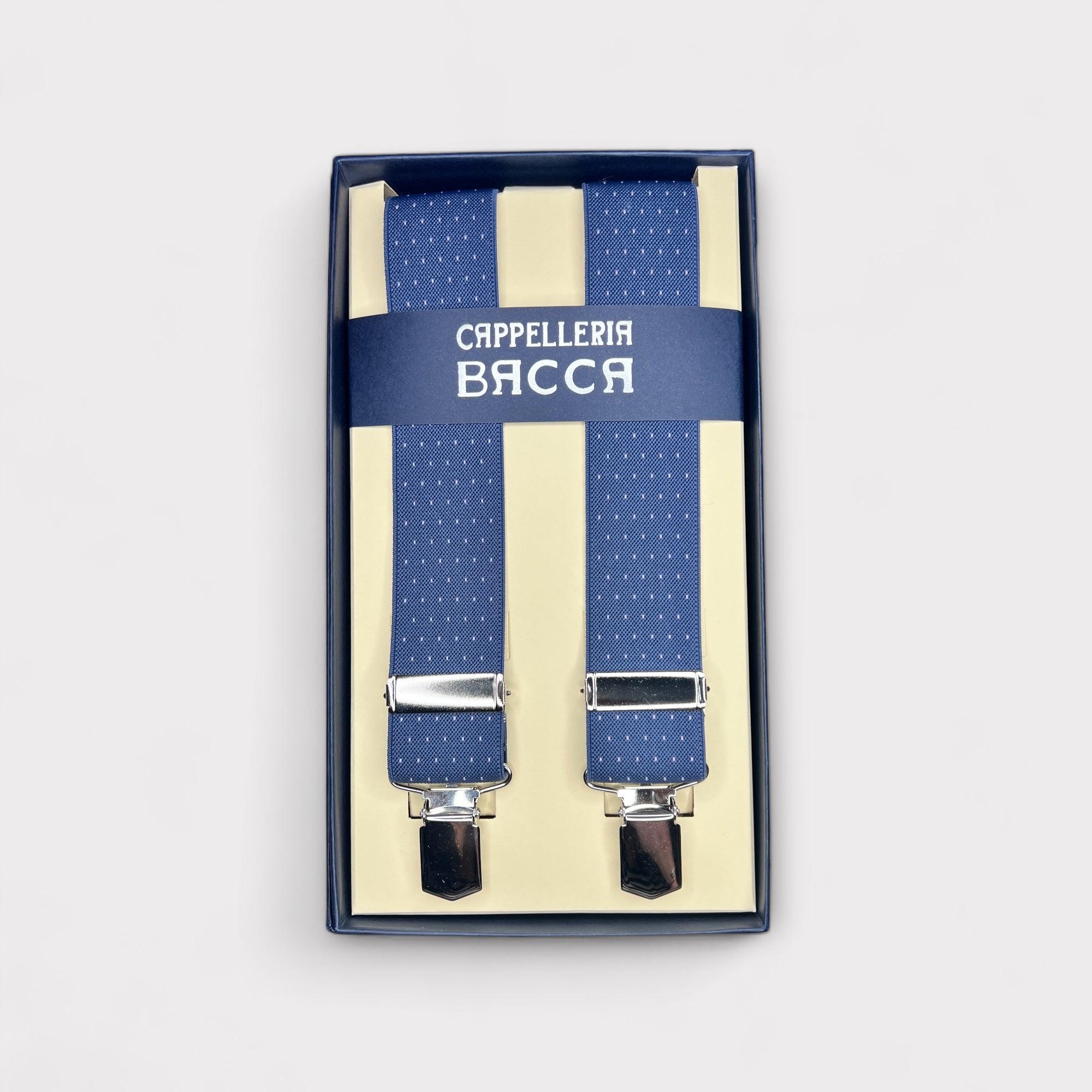 Bretelle Larghe Elastiche Grigio Pois Bianchi - Cappelleria Bacca