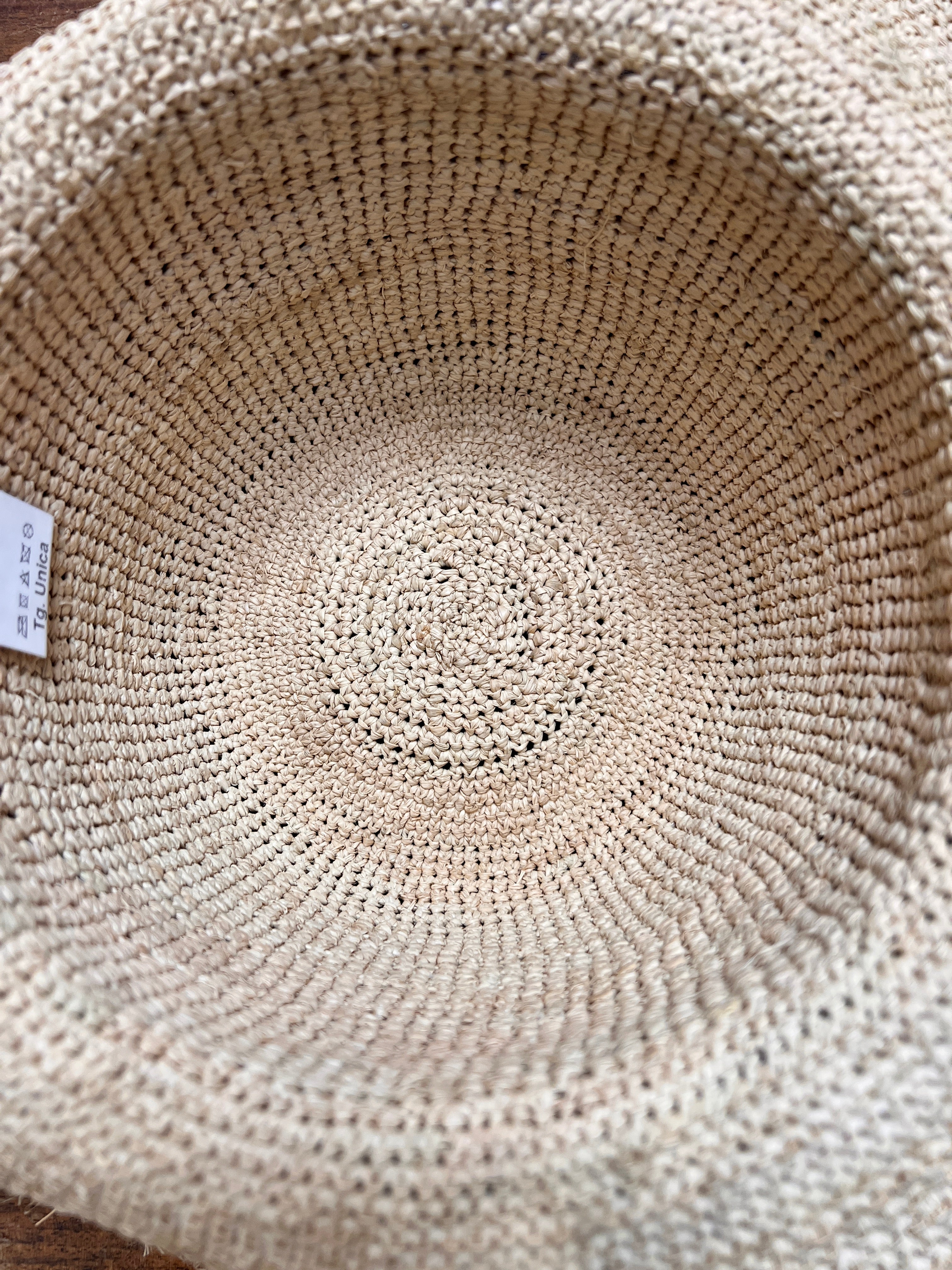 cappello in raffia crochet sfrangiato - Cappelleria Bacca