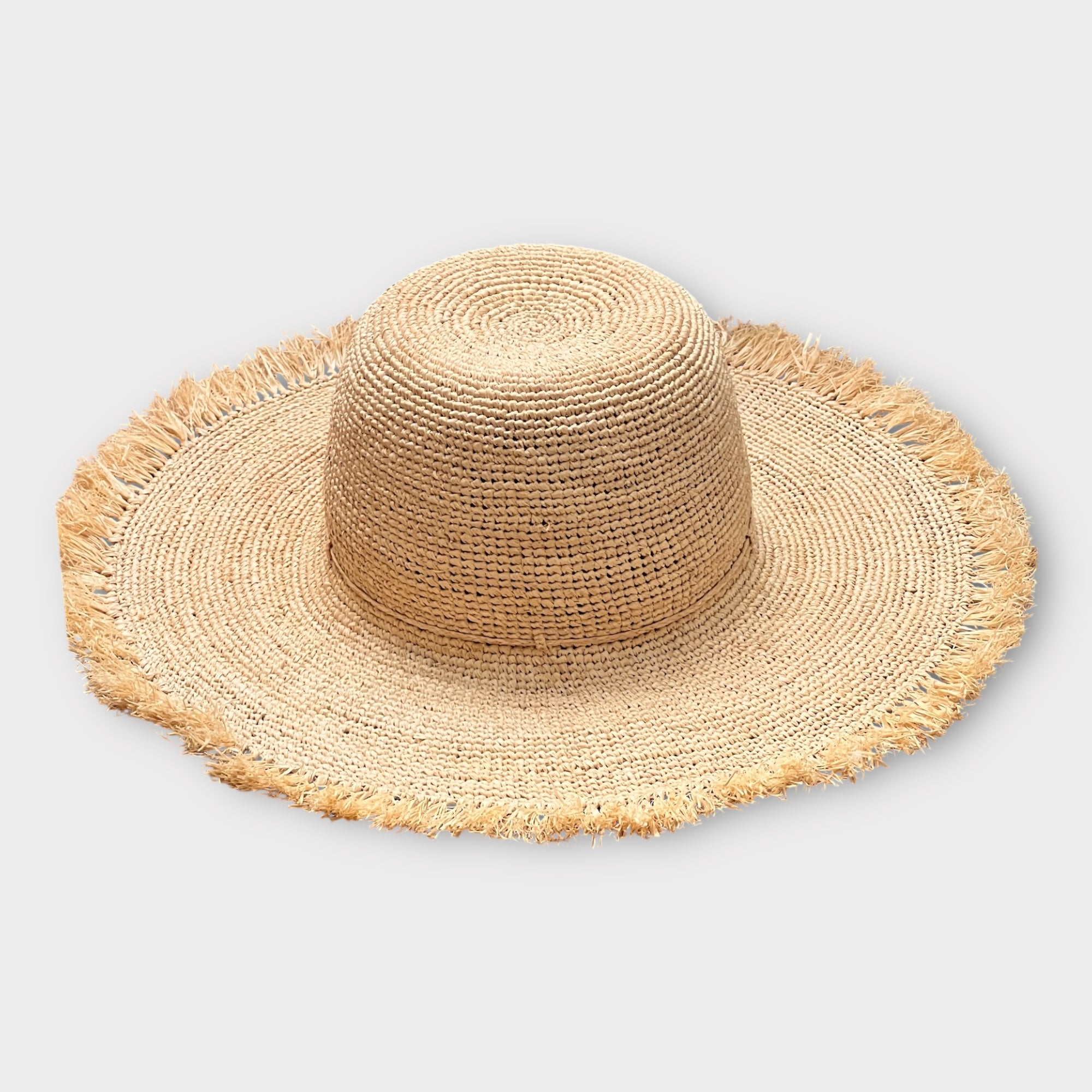 cappello in raffia crochet sfrangiato - Cappelleria Bacca