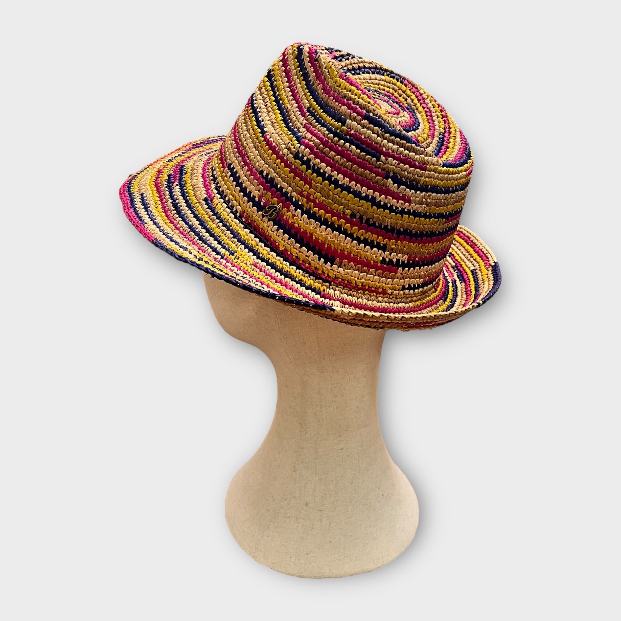 Fedora Estivo in Paglia Crochet multicolor Pieghevole - Cappelleria Bacca