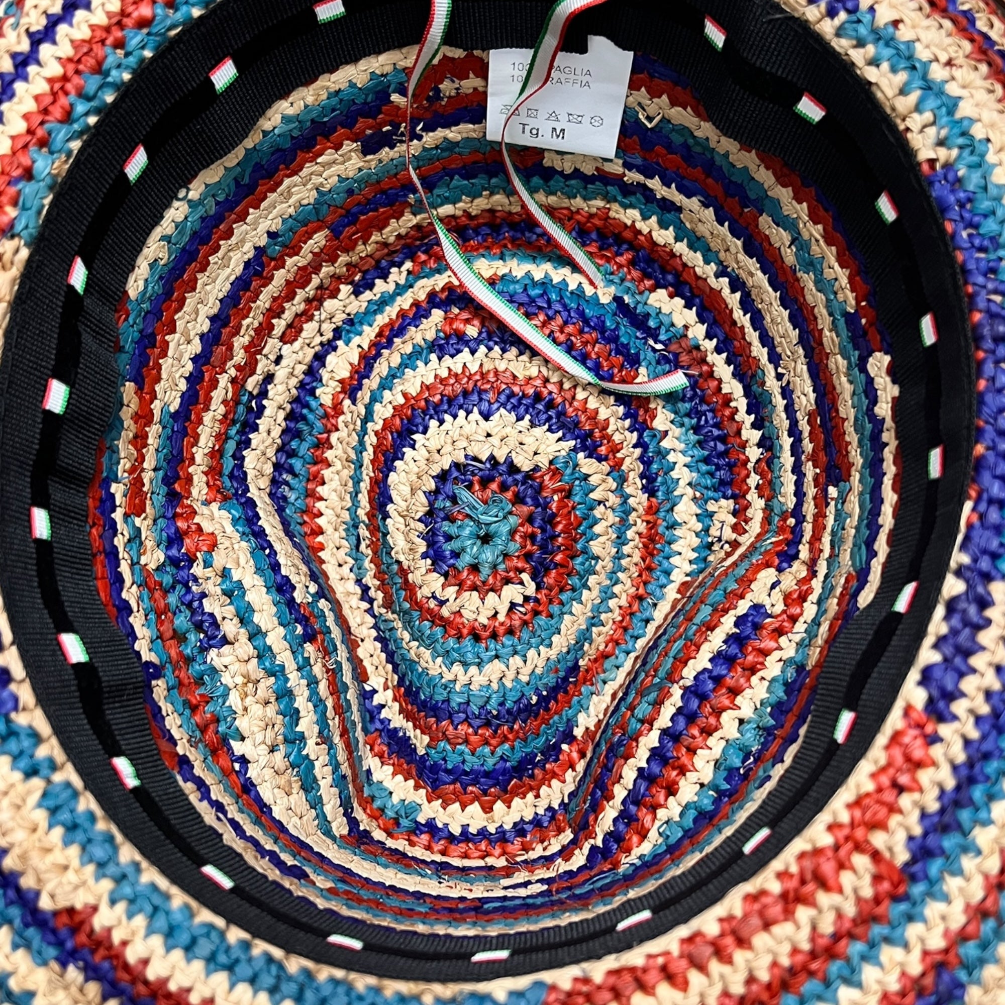 Fedora Estivo in Paglia Crochet multicolor Pieghevole - Cappelleria Bacca