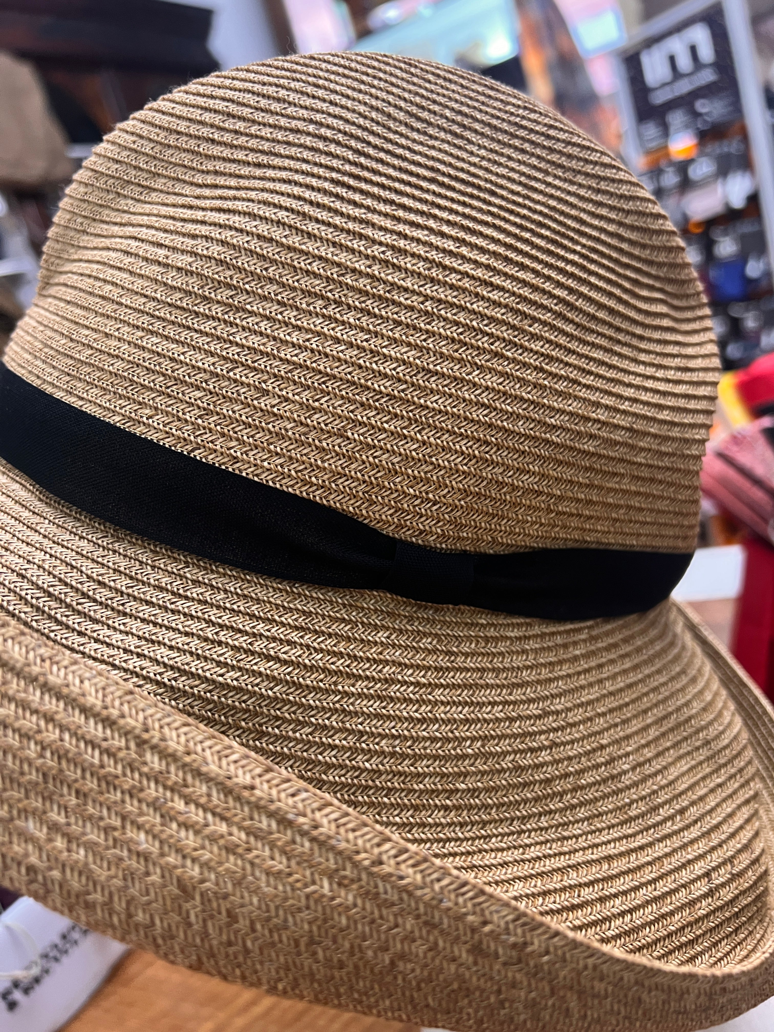 Cappello Donna in Paglia Mature Ha Boxed Hat - Raffinato e Pieghevole - Cappelleria Bacca