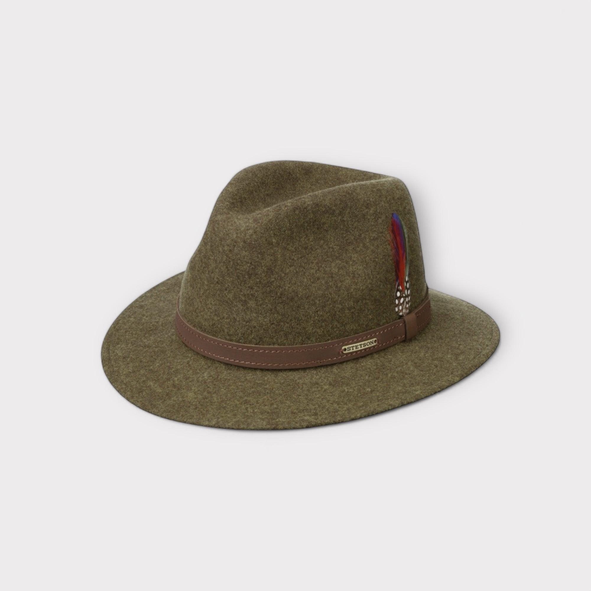 Cappello Stetson Traveller In Feltro Verde Di Pura Lana - Cappelleria Bacca