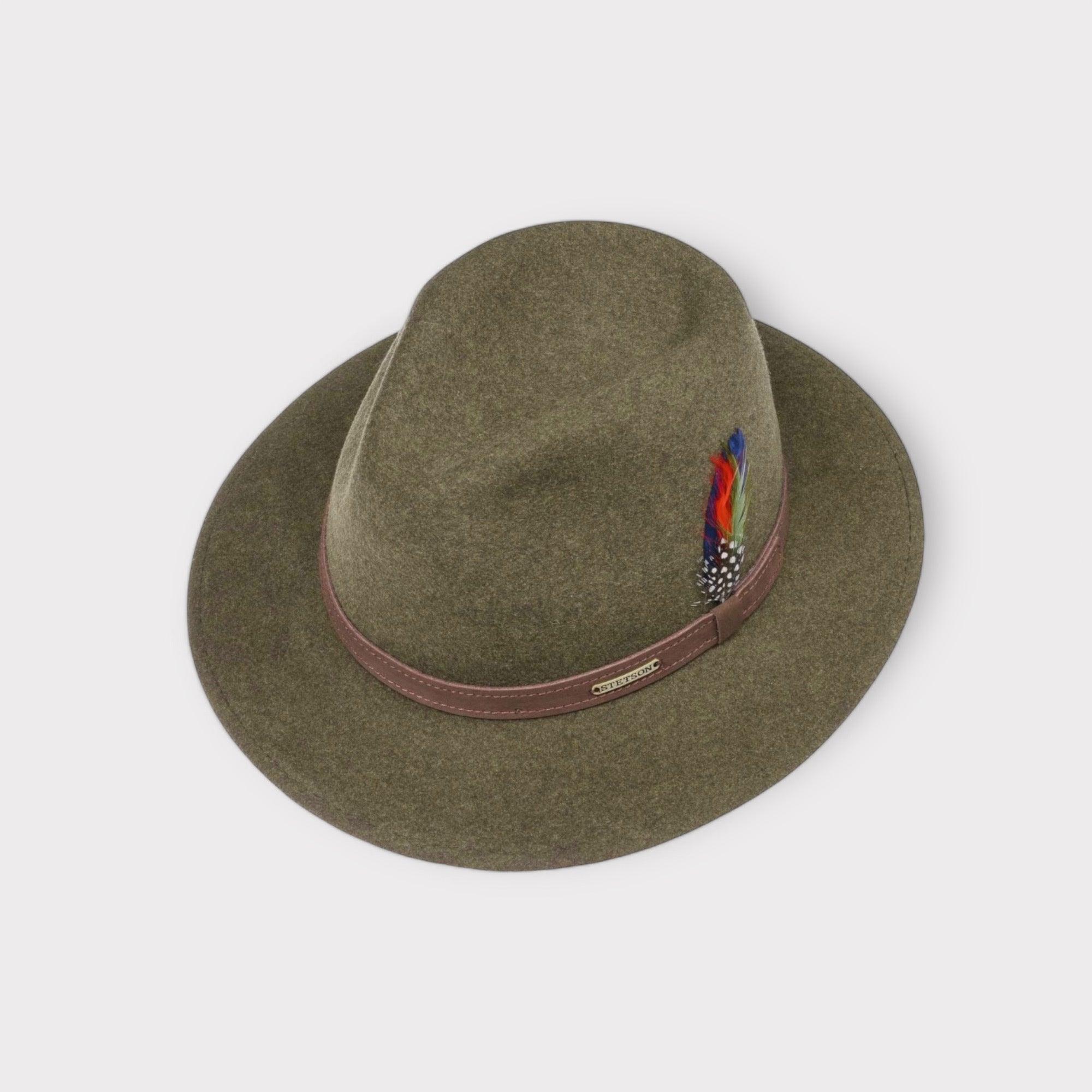Cappello Stetson Traveller In Feltro Verde Di Pura Lana - Cappelleria Bacca