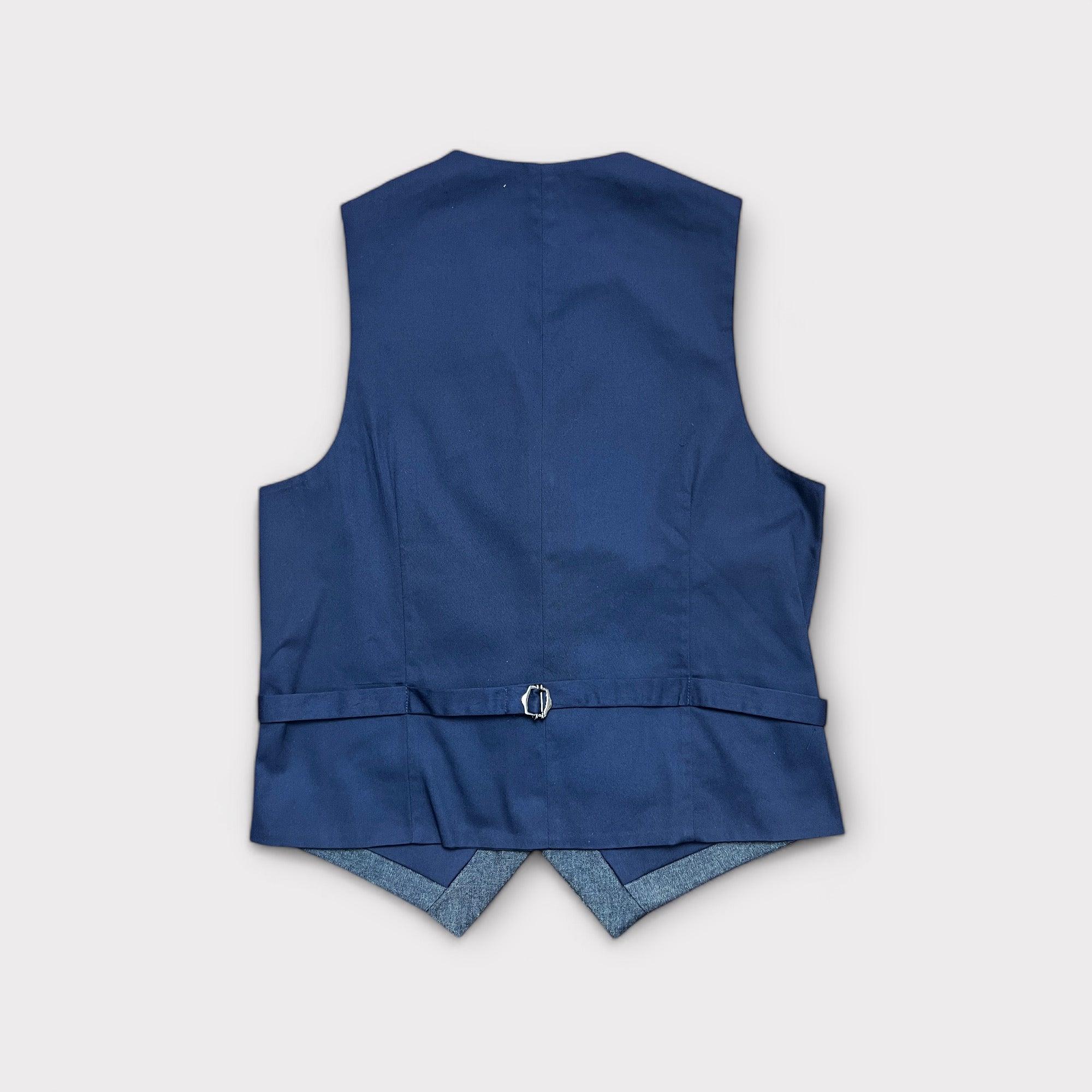 Gilet In Cotone Jeans Blu Denim Texas - Cappelleria Bacca