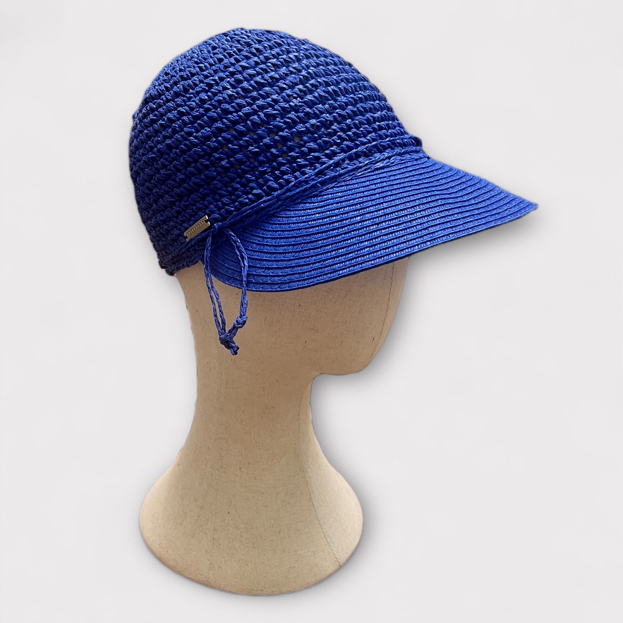 Cappello Donna Estivo Con Visiera in Paglia Crochet - Cappelleria Bacca
