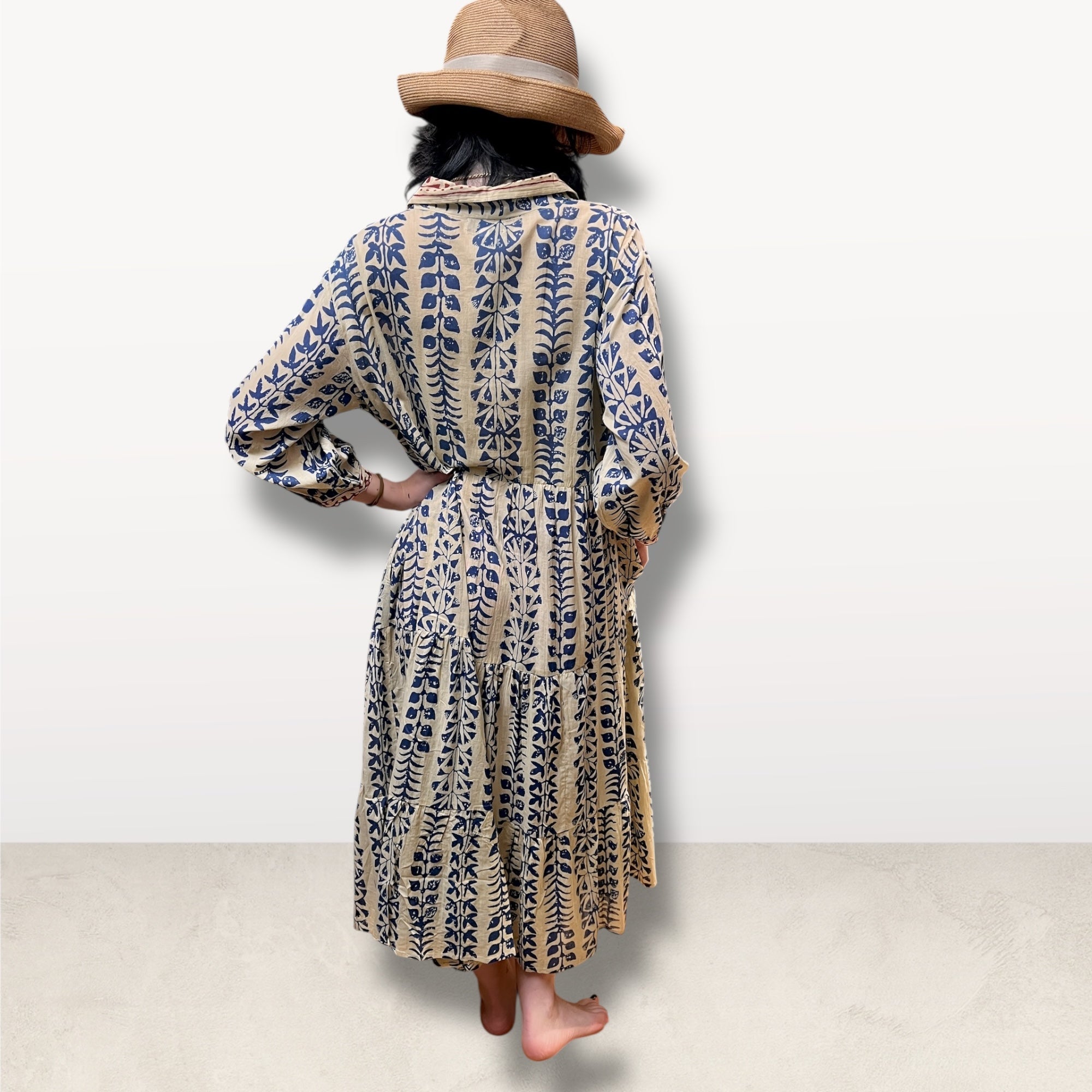 Abito Lungo Estivo Da donna Boho Con Balze In Cotone