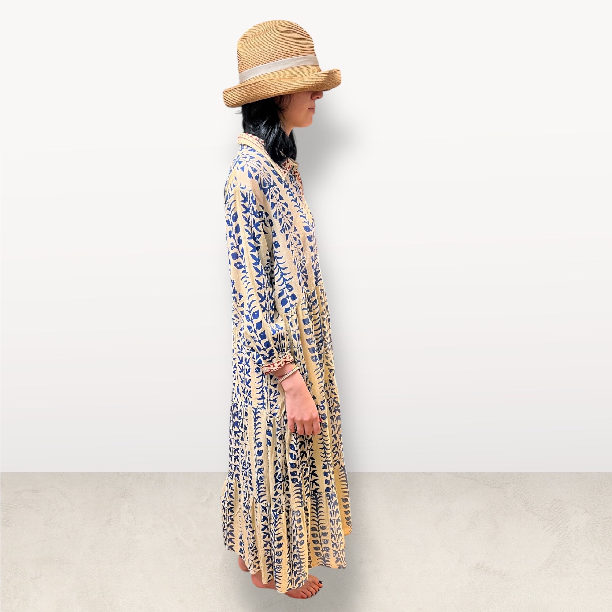 Abito Lungo Estivo Da donna Boho Con Balze In Cotone