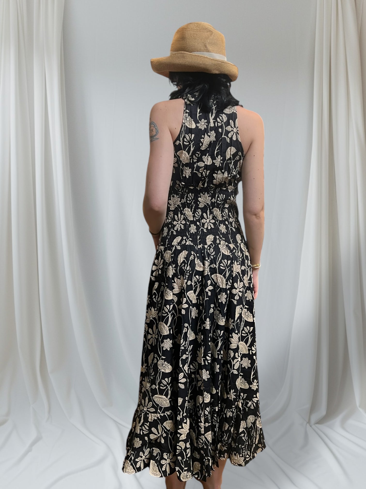 Abito Da Donna Lungo In Cotone Nero