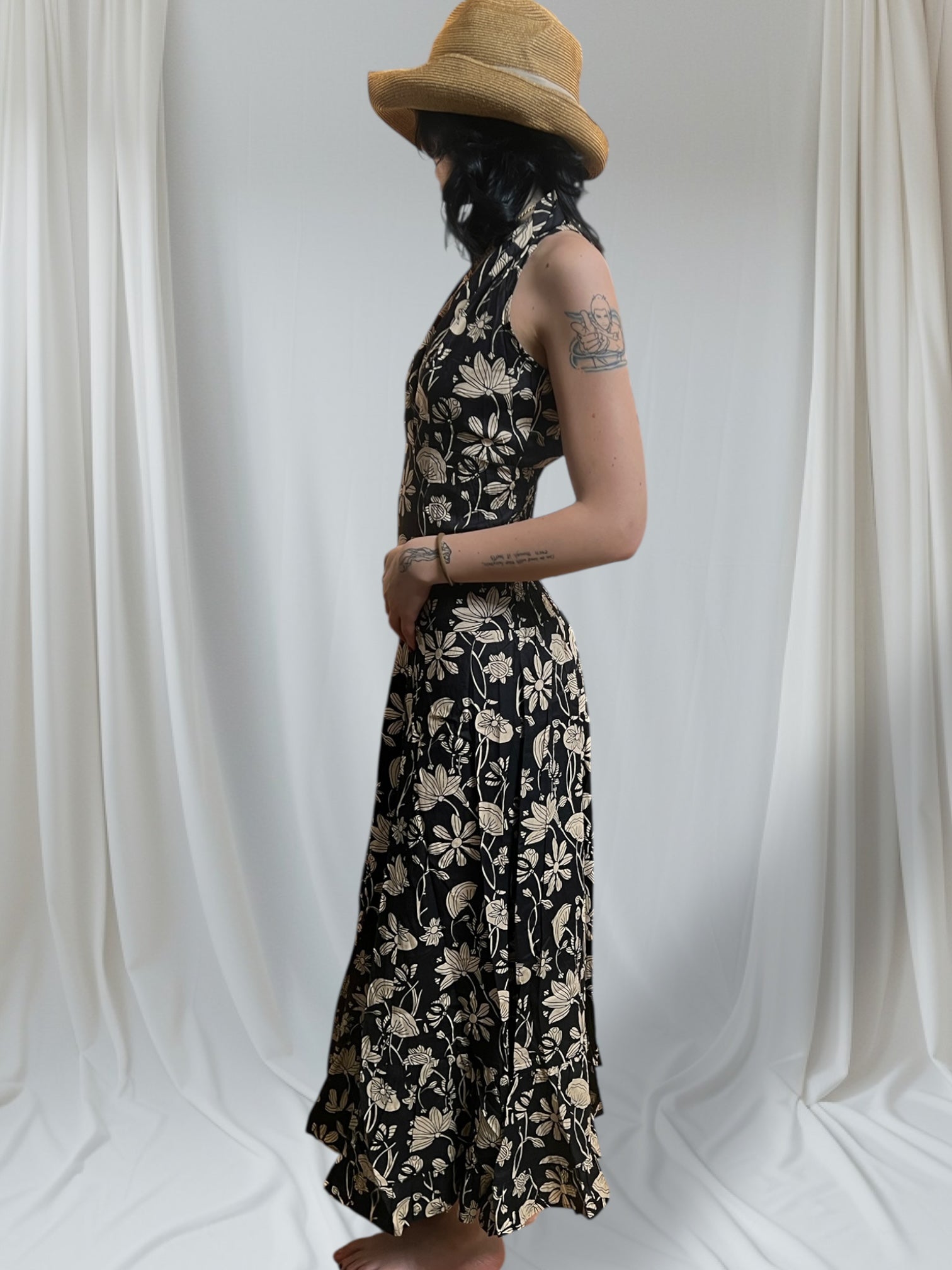 Abito Da Donna Lungo In Cotone Nero