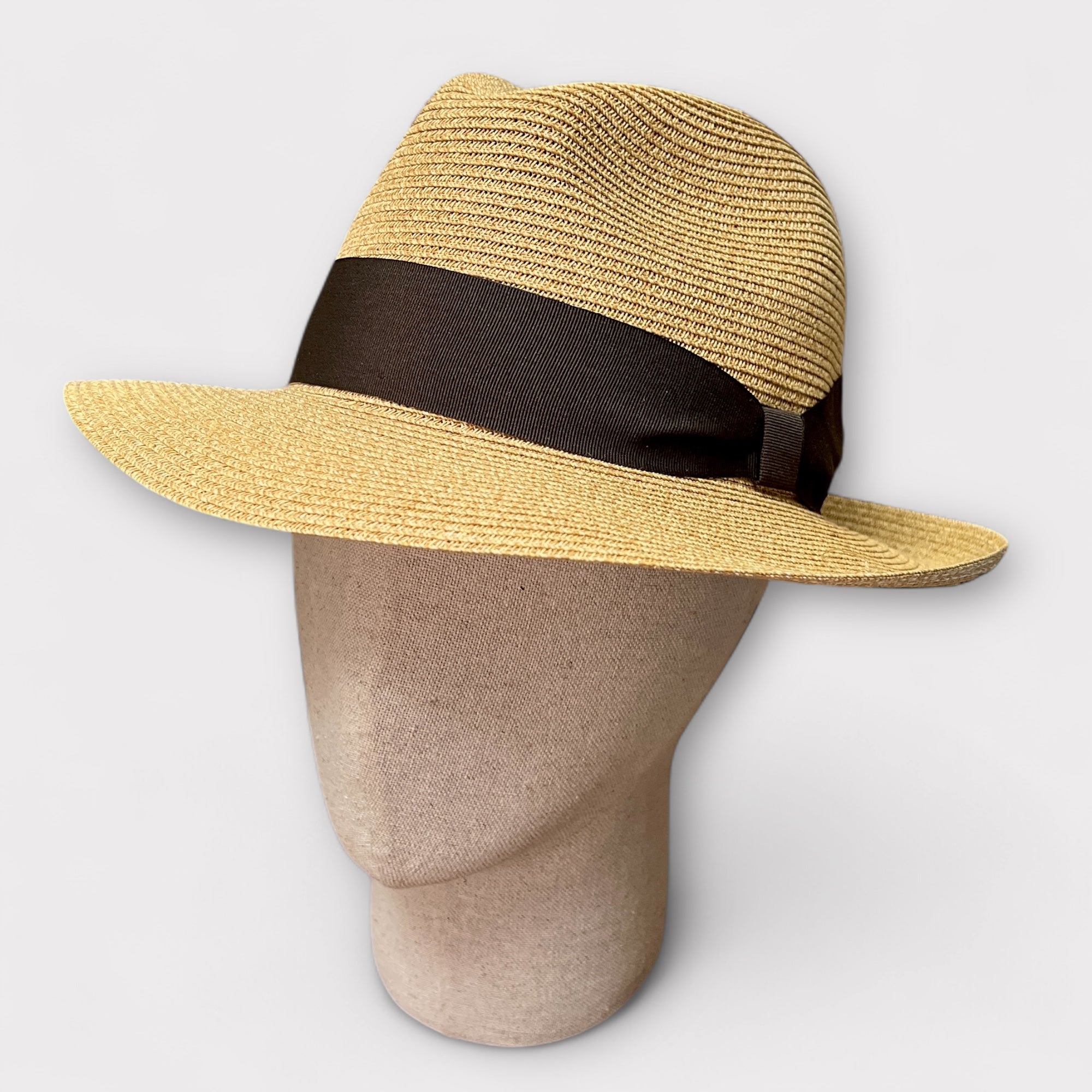 Cappello Fedora Estivo In Paglia Nastro Marrone - Cappelleria Bacca