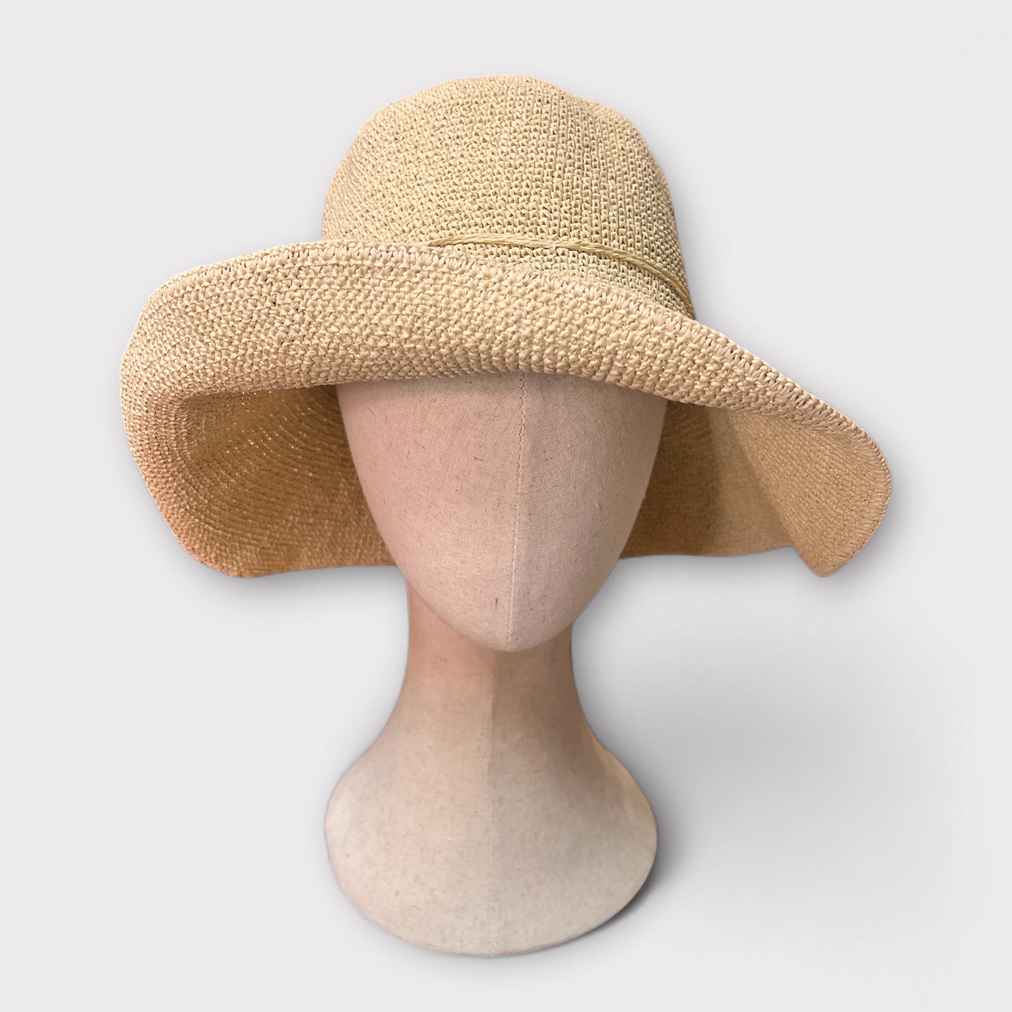 Cappello In Paglia Crochet Pieghevole Ala Media - Cappelleria Bacca