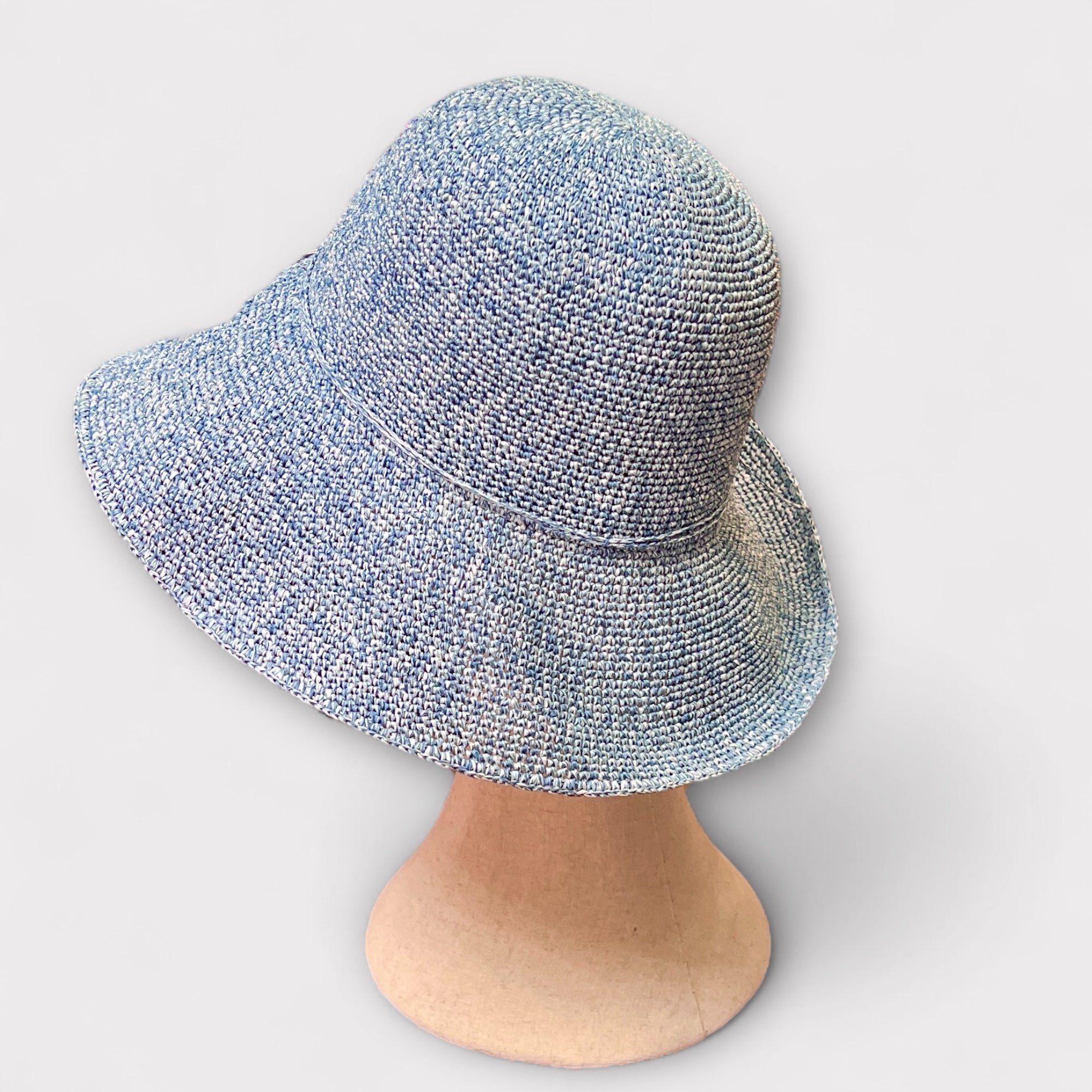 Cappello In Paglia Crochet Pieghevole Ala Media - Cappelleria Bacca