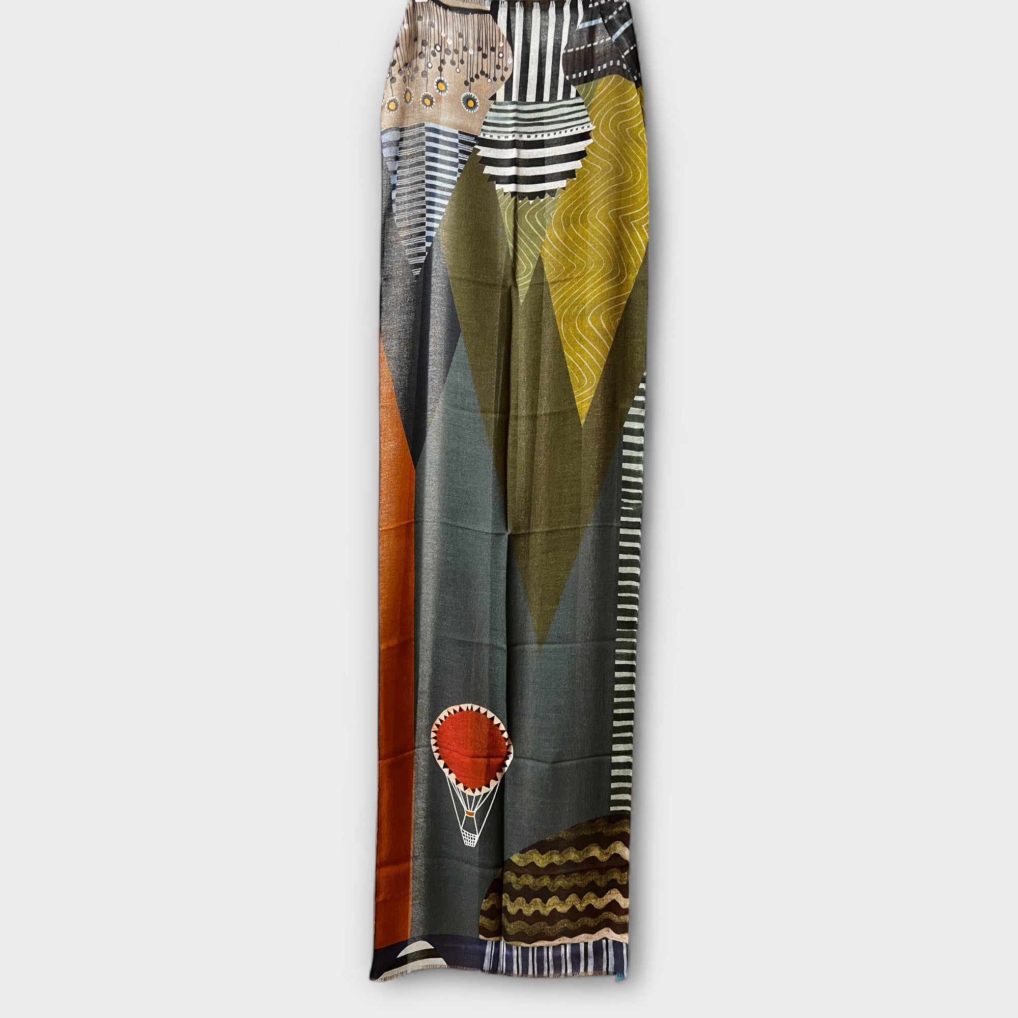 Sciarpa Unisex Sottile In Tessuto Di Pura Lana 55 x 190 cm