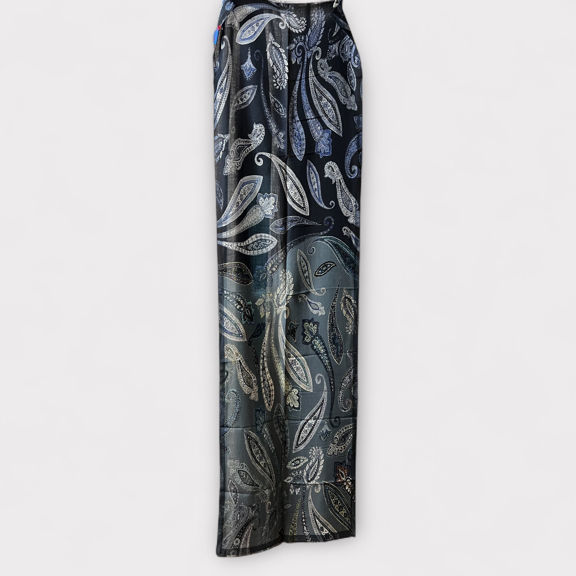 Sciarpa Unisex Sottile Dis. Cashmere In Twill Di Pura Lana 55 x 190 cm