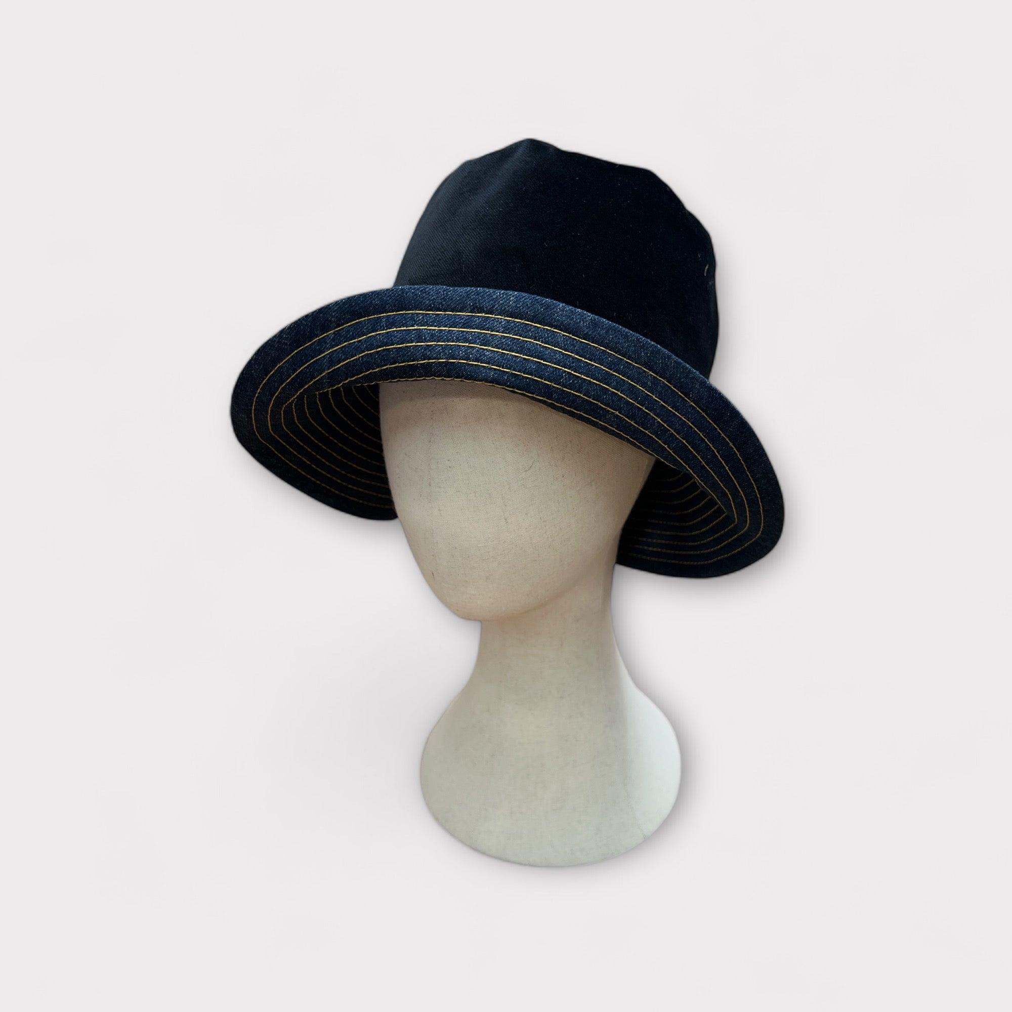 Cappello Invernale Donna In Velluto nero e jeans - Cappelleria Bacca