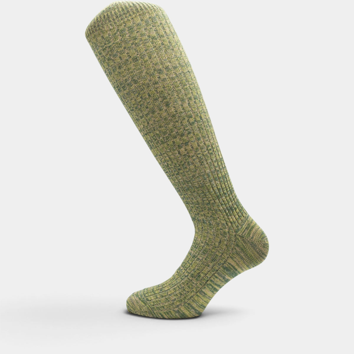 Calzini lunghi in caldo cotone mélange verde