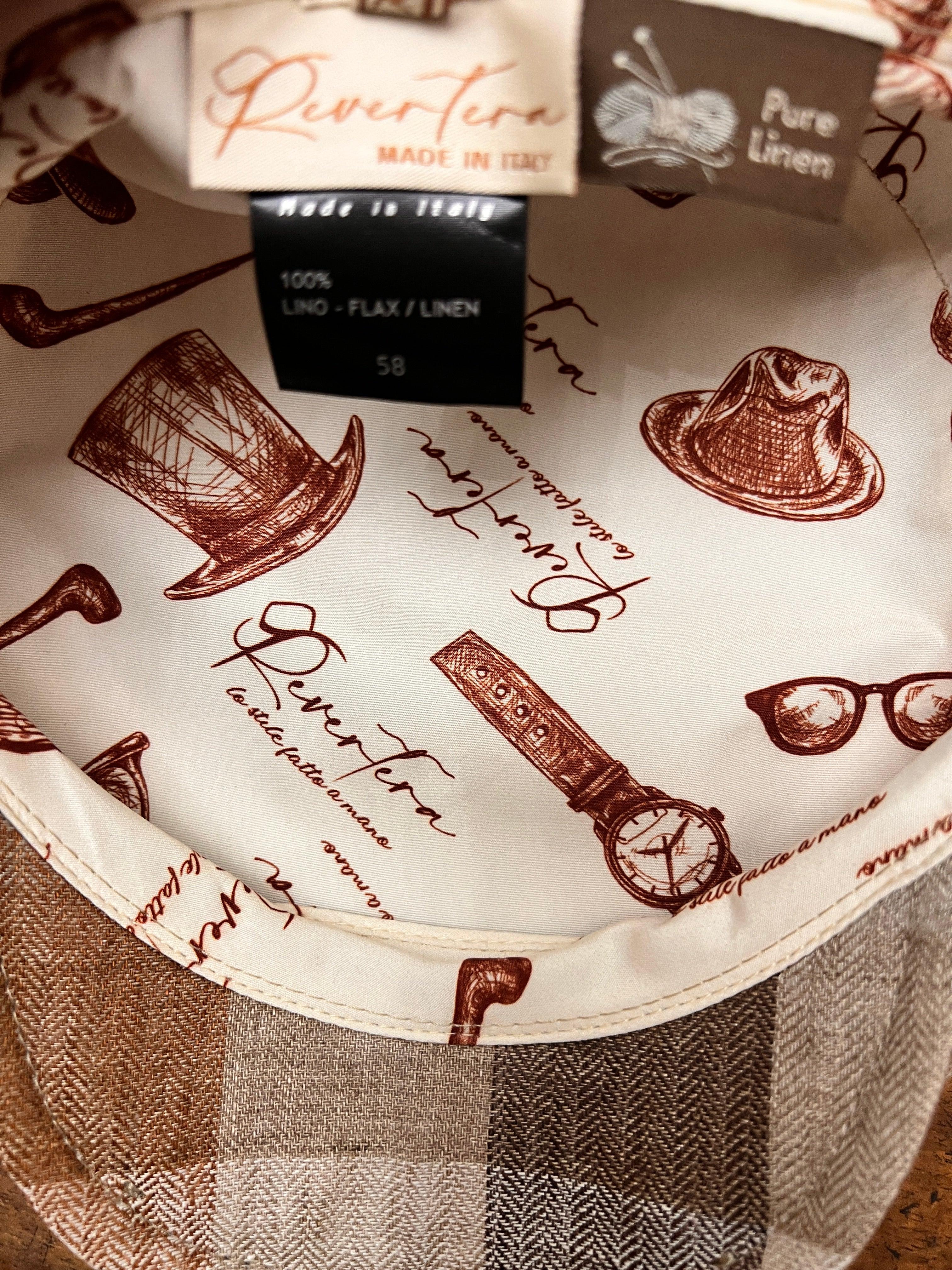 Coppola Estiva In Lino Madras Beige - Cappelleria Bacca