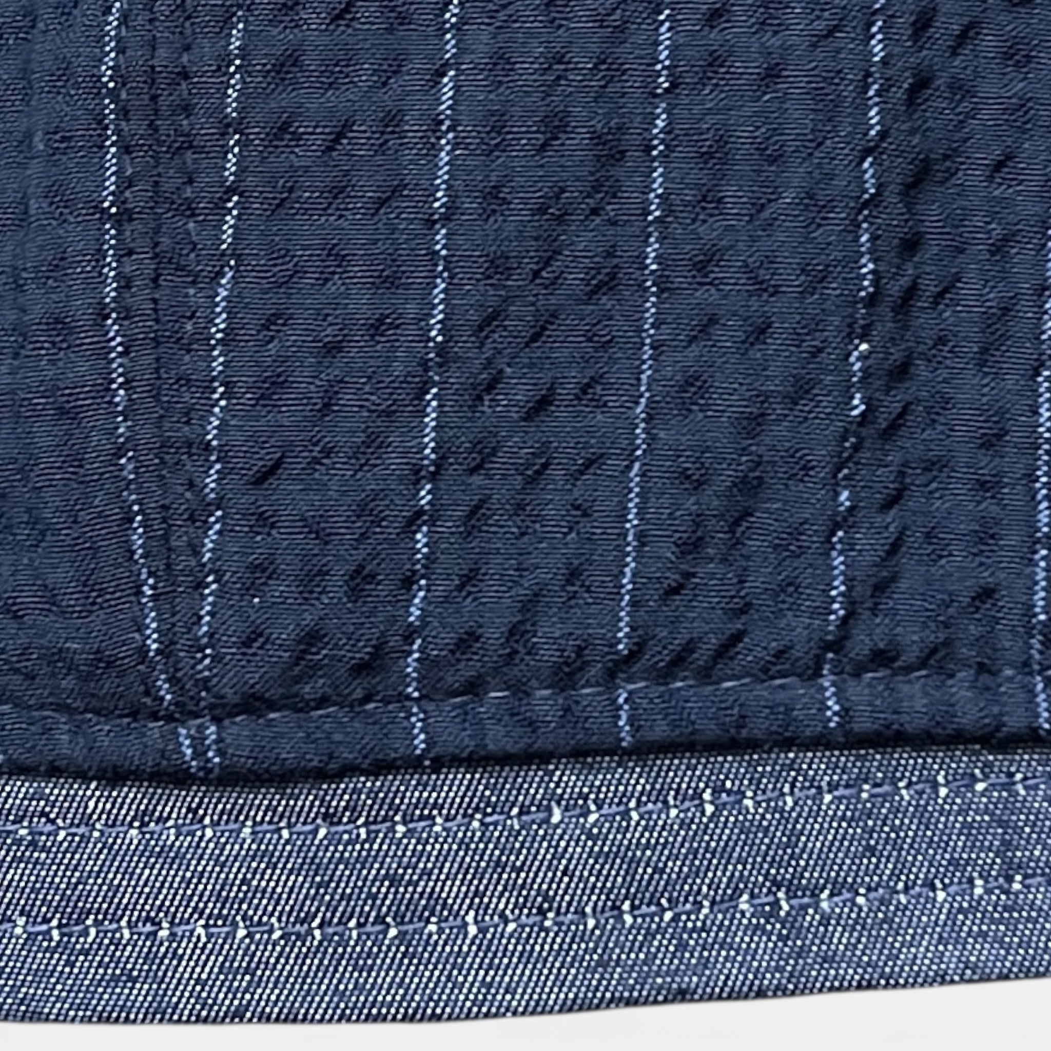 Coppola 6 Spicchi Estiva In Puro Cotone Blu Gessato - Cappelleria Bacca
