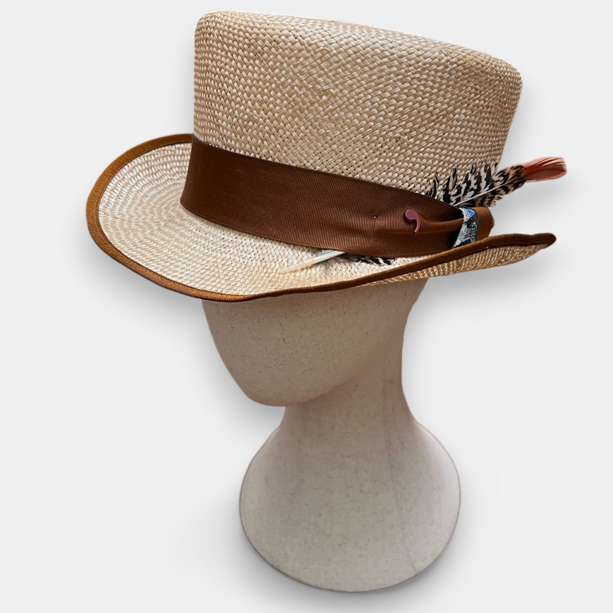 Cappello Cilindro Unisex in Paglia Sisal intrecciata Alfonso D'Este - Cappelleria Bacca