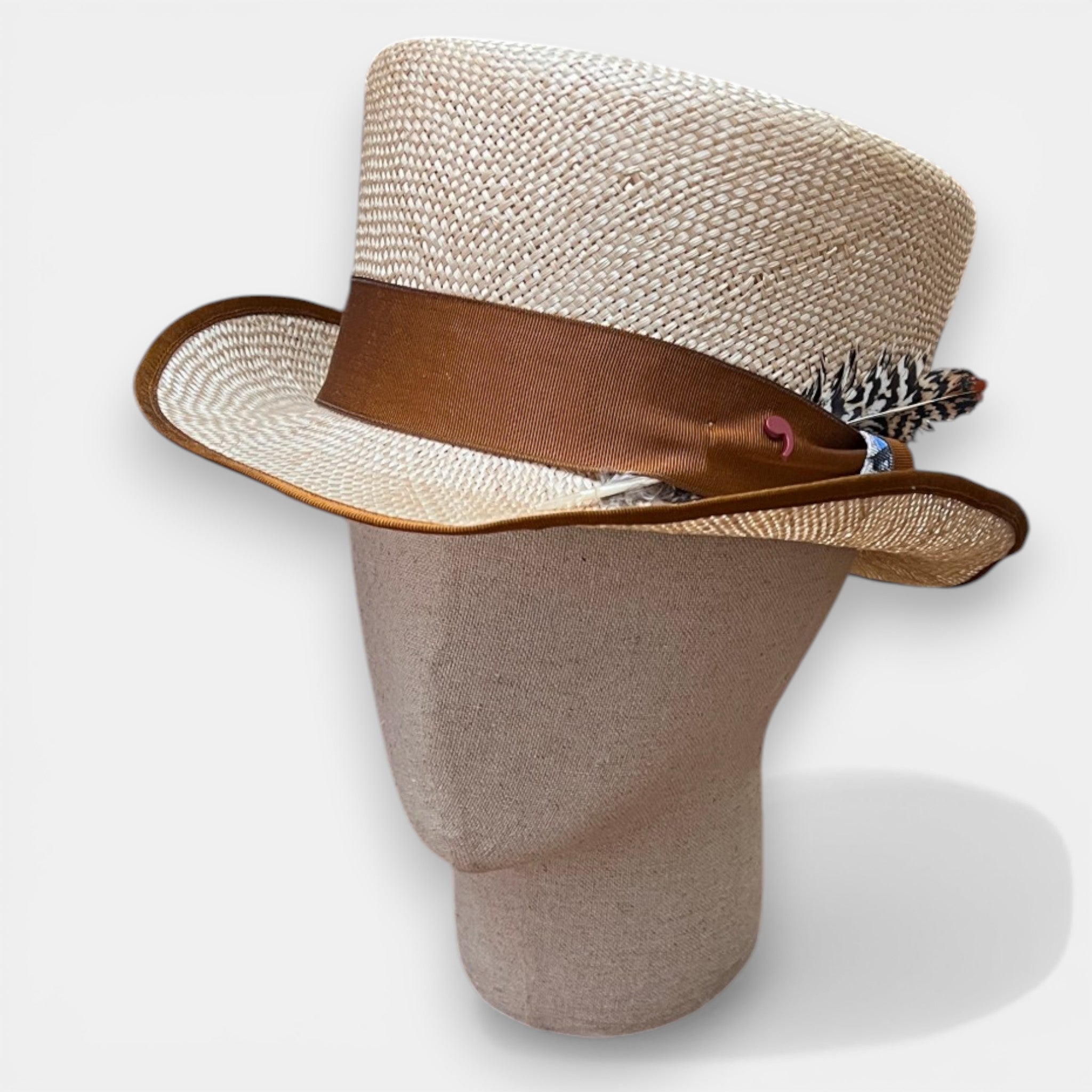 Cappello Cilindro Unisex in Paglia Sisal intrecciata Alfonso D'Este - Cappelleria Bacca