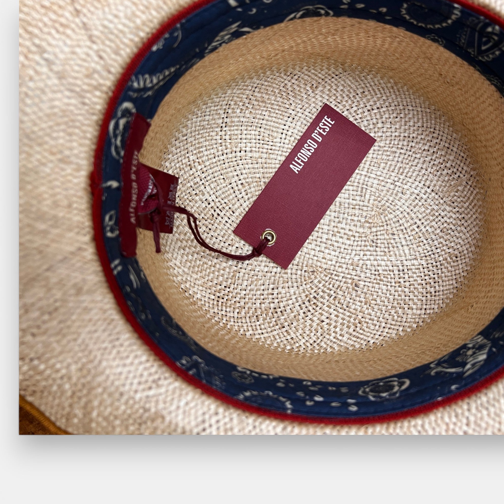 Cappello Cilindro Unisex in Paglia Sisal intrecciata Alfonso D'Este - Cappelleria Bacca