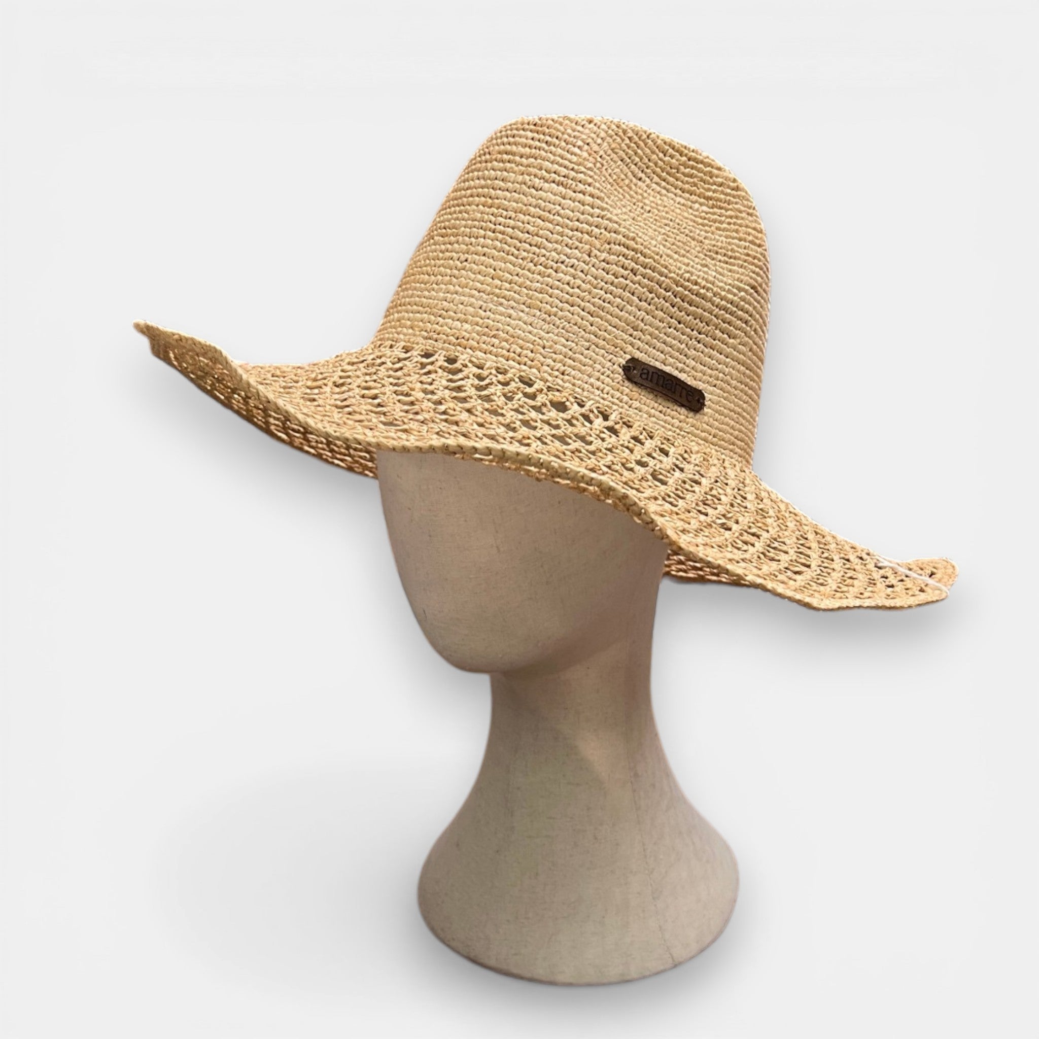 Cappello a Tesa Larga Estivo in Raffia Crochet - Cappelleria Bacca