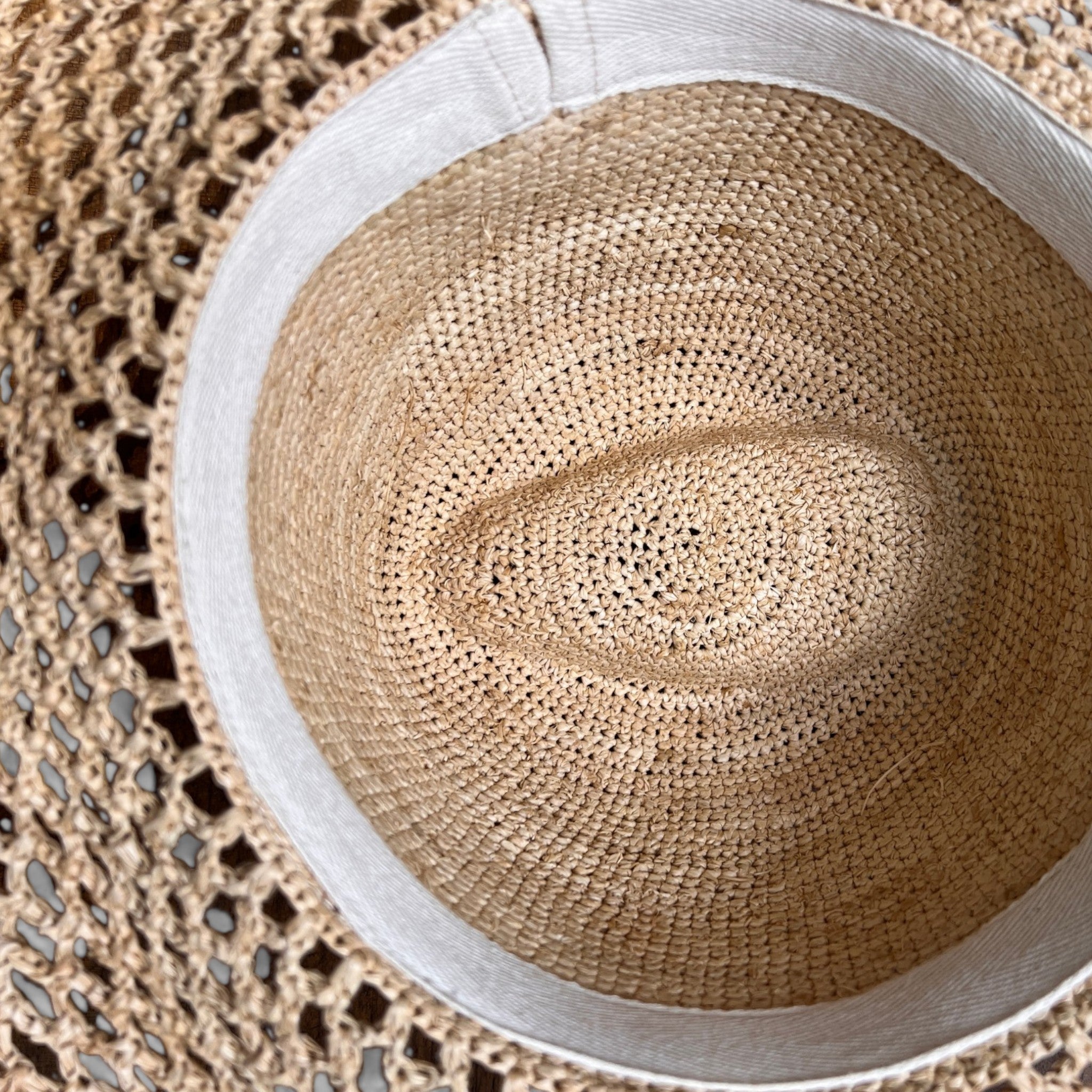 Cappello a Tesa Larga Estivo in Raffia Crochet - Cappelleria Bacca