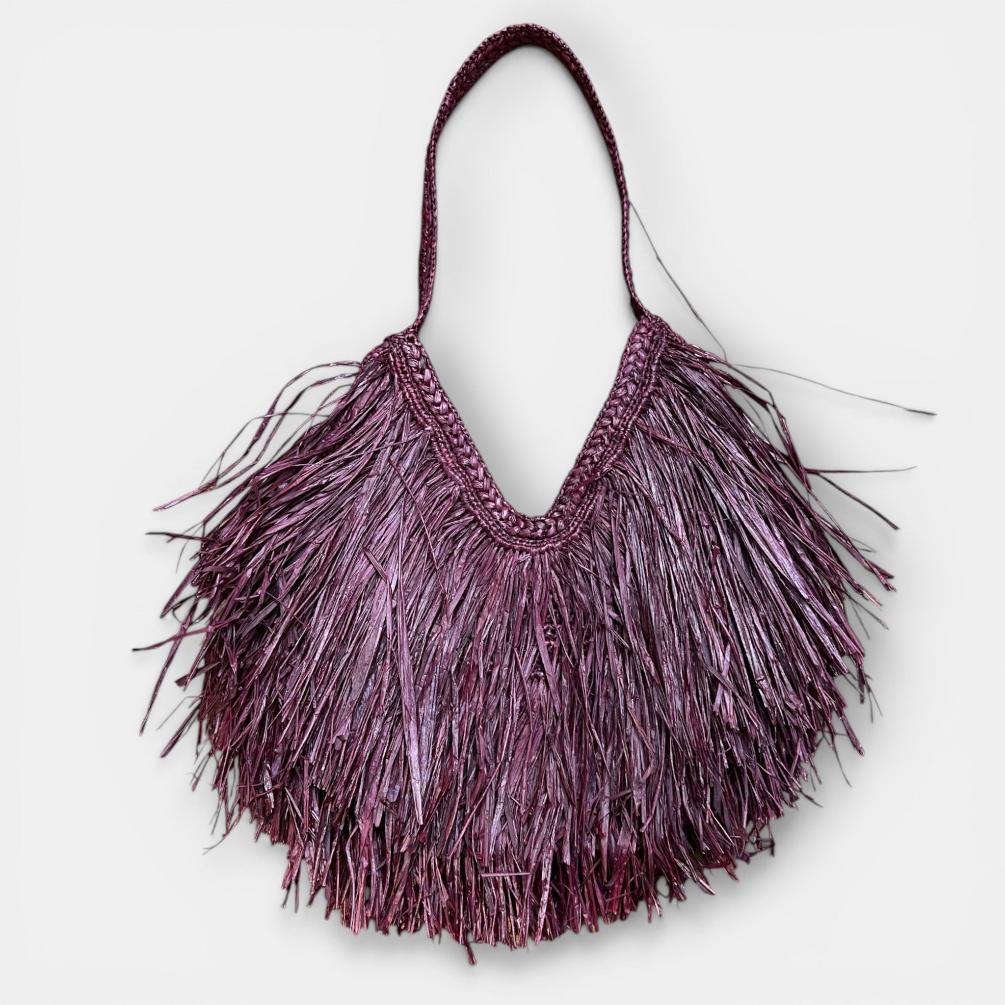 Borsa in Raffia Crochet con Frange - Cappelleria Bacca