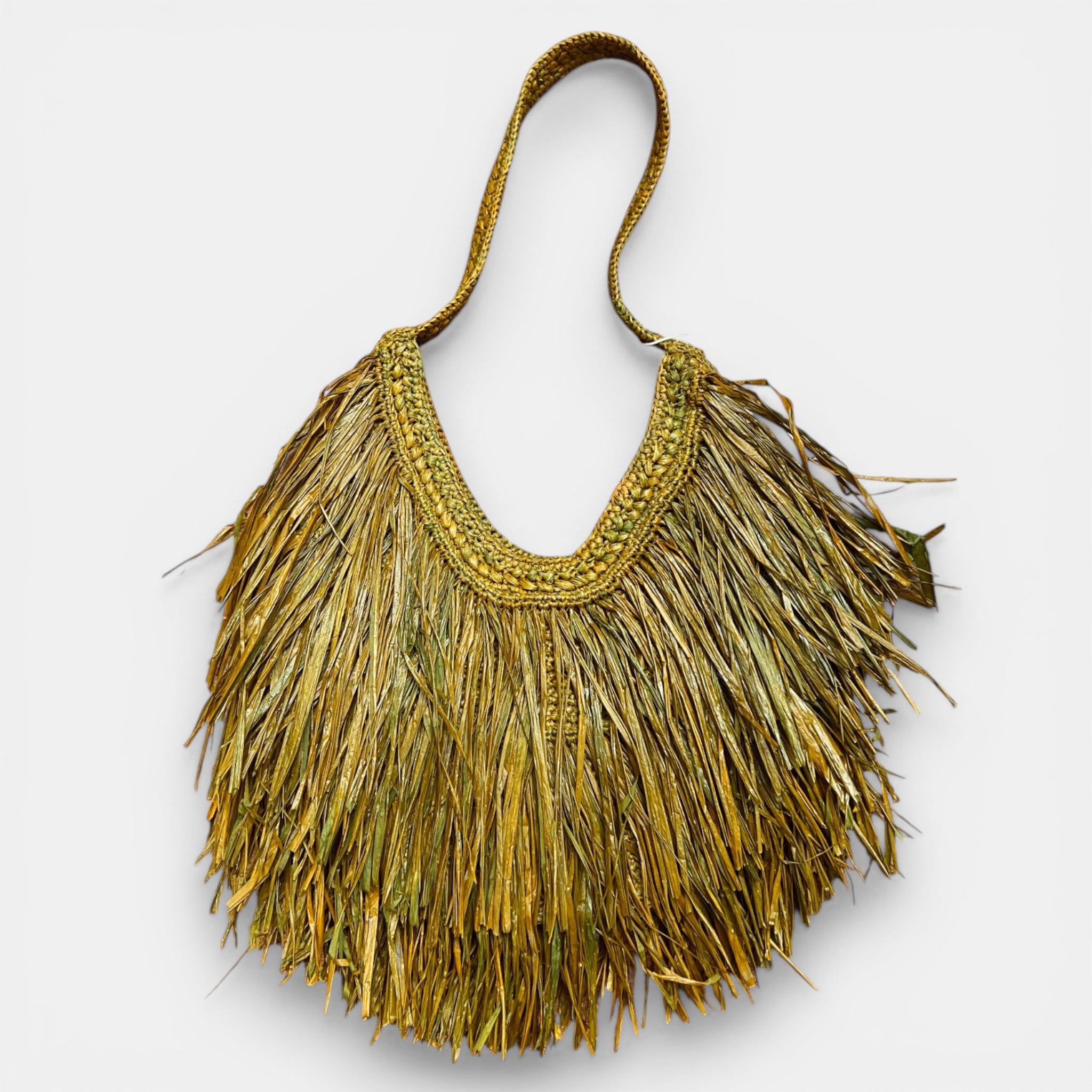 Borsa in Raffia Crochet con Frange - Cappelleria Bacca