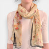 Sciarpa in Pura Seta Georgette Motivo Floreale 45x160 cm - Cappelleria Bacca