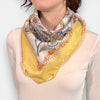 Foulard in Twill di Pura Seta Motivo Fiori Gialli 90x90 cm - Cappelleria Bacca