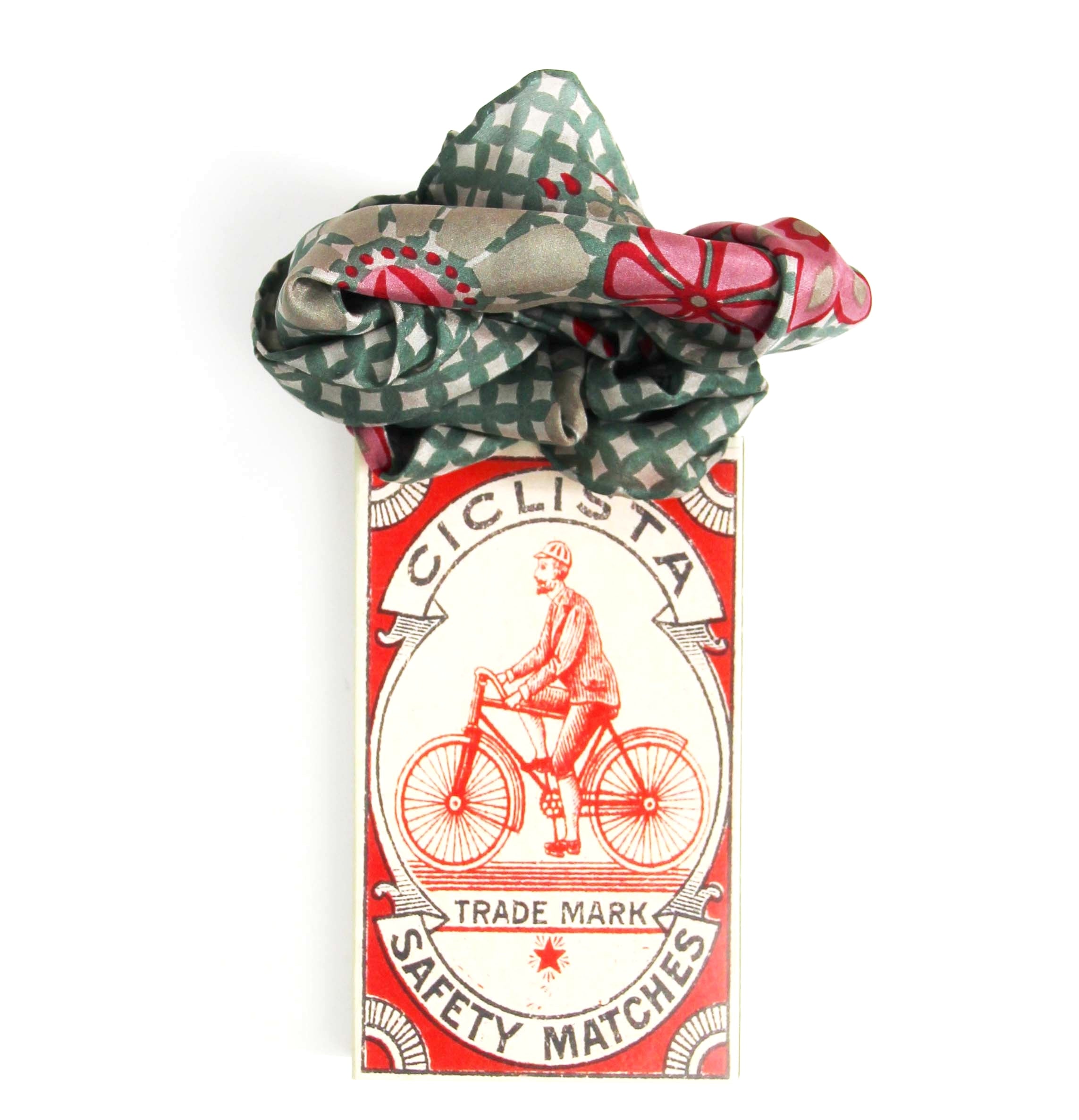 Foulard In Pura Seta 50 x 50 cm "Shippo" In Scatola Vintage