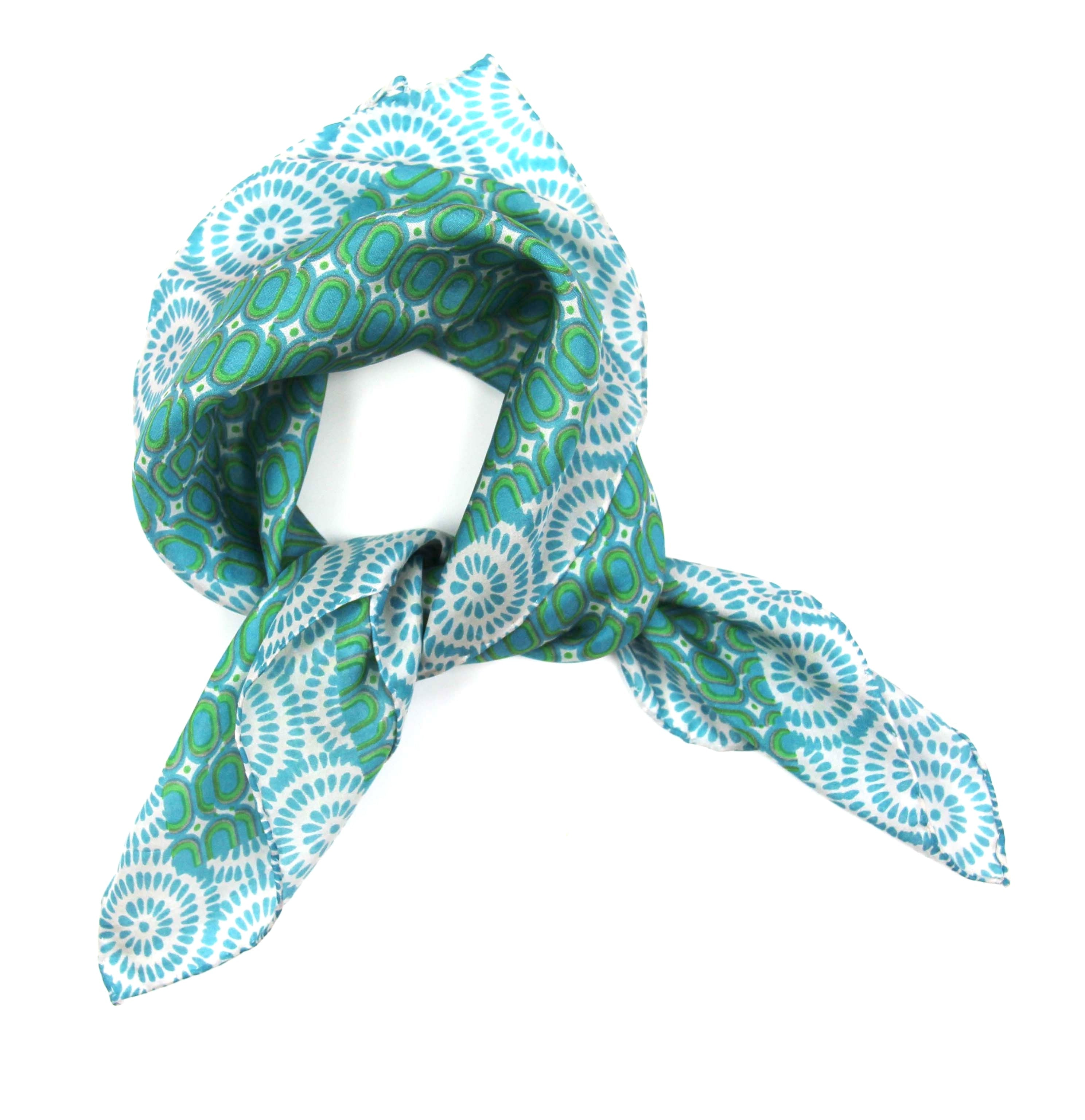 Foulard in Pura Seta 50x50 cm "Tempo" In Scatola Vintage