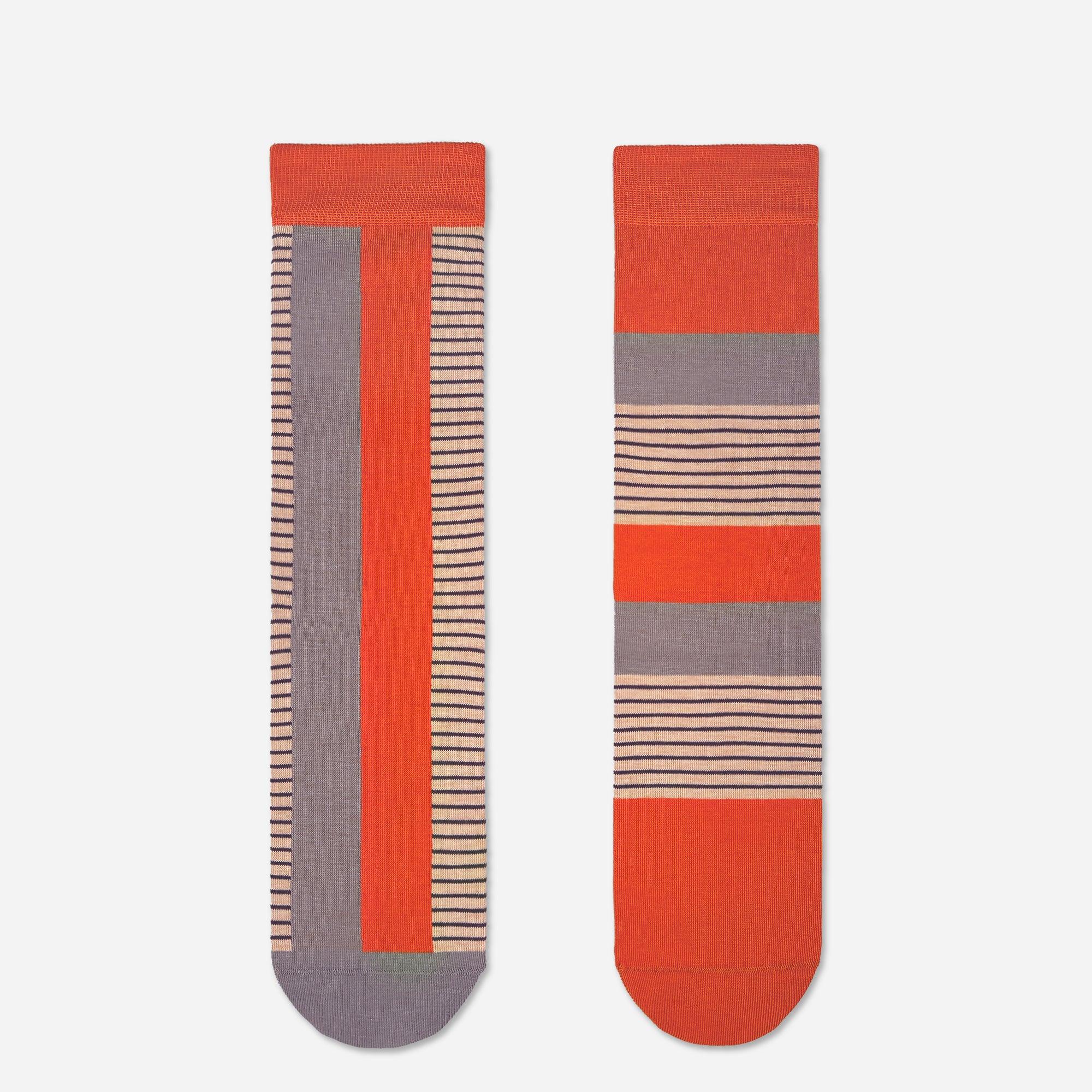 Calzini Spaiati Orange-Border - Cappelleria Bacca
