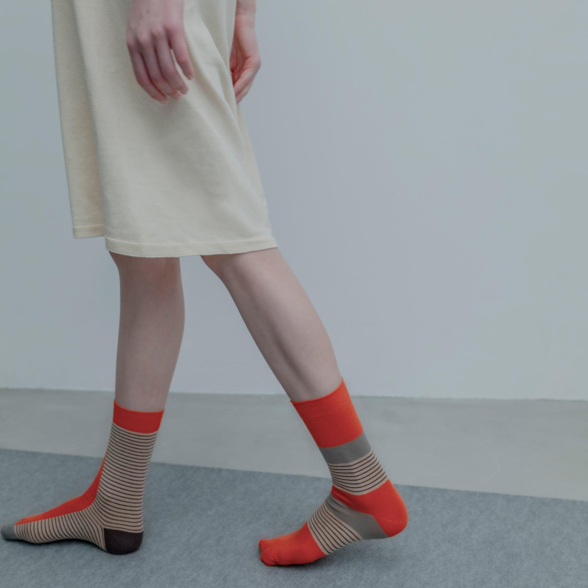 Calzini Spaiati Orange-Border - Cappelleria Bacca
