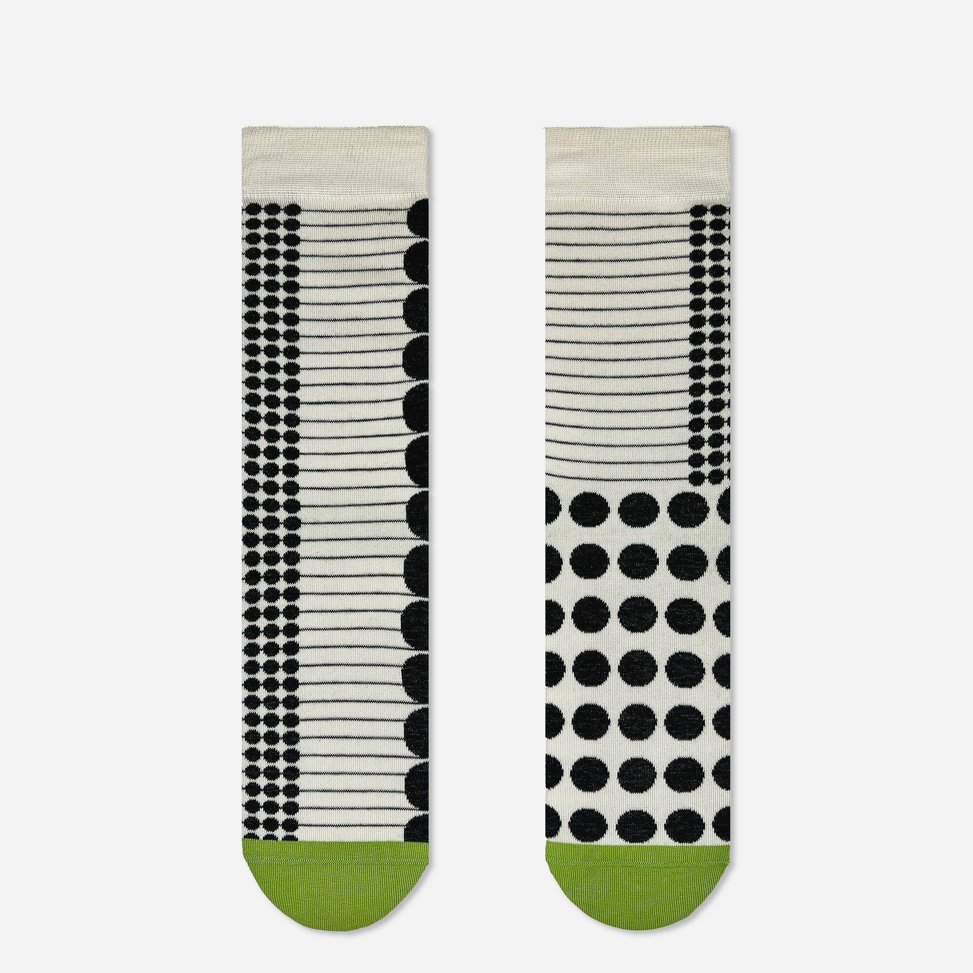 Calzini Spaiati Colore Bianco e Nero Greenfrog-dot - Cappelleria Bacca