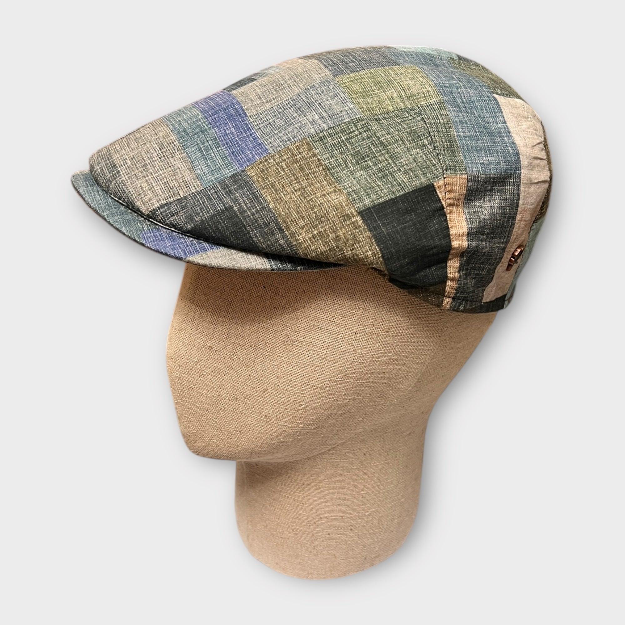 Coppola Estiva In Cotone Quadri Blu - Cappelleria Bacca