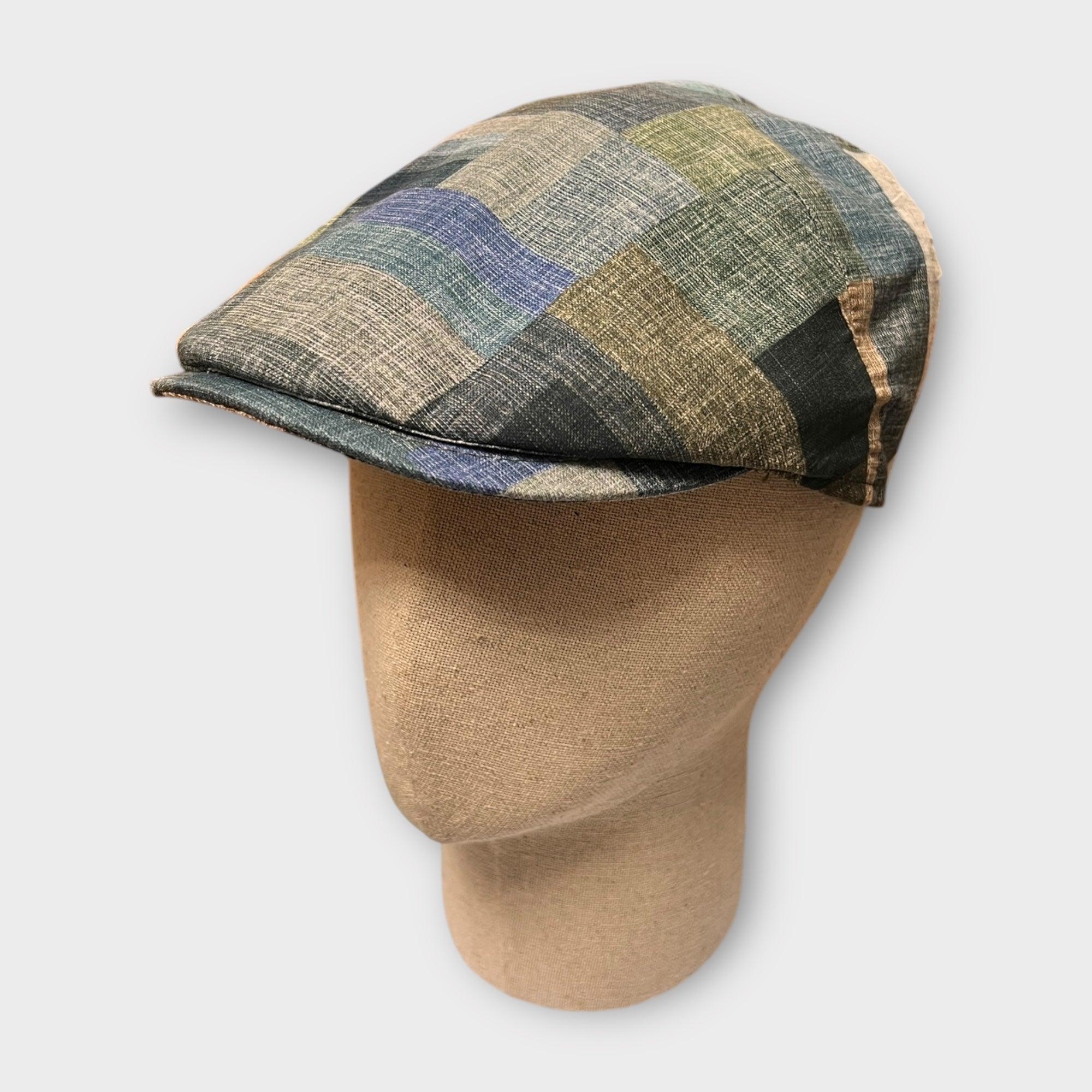 Coppola Estiva In Cotone Quadri Blu - Cappelleria Bacca
