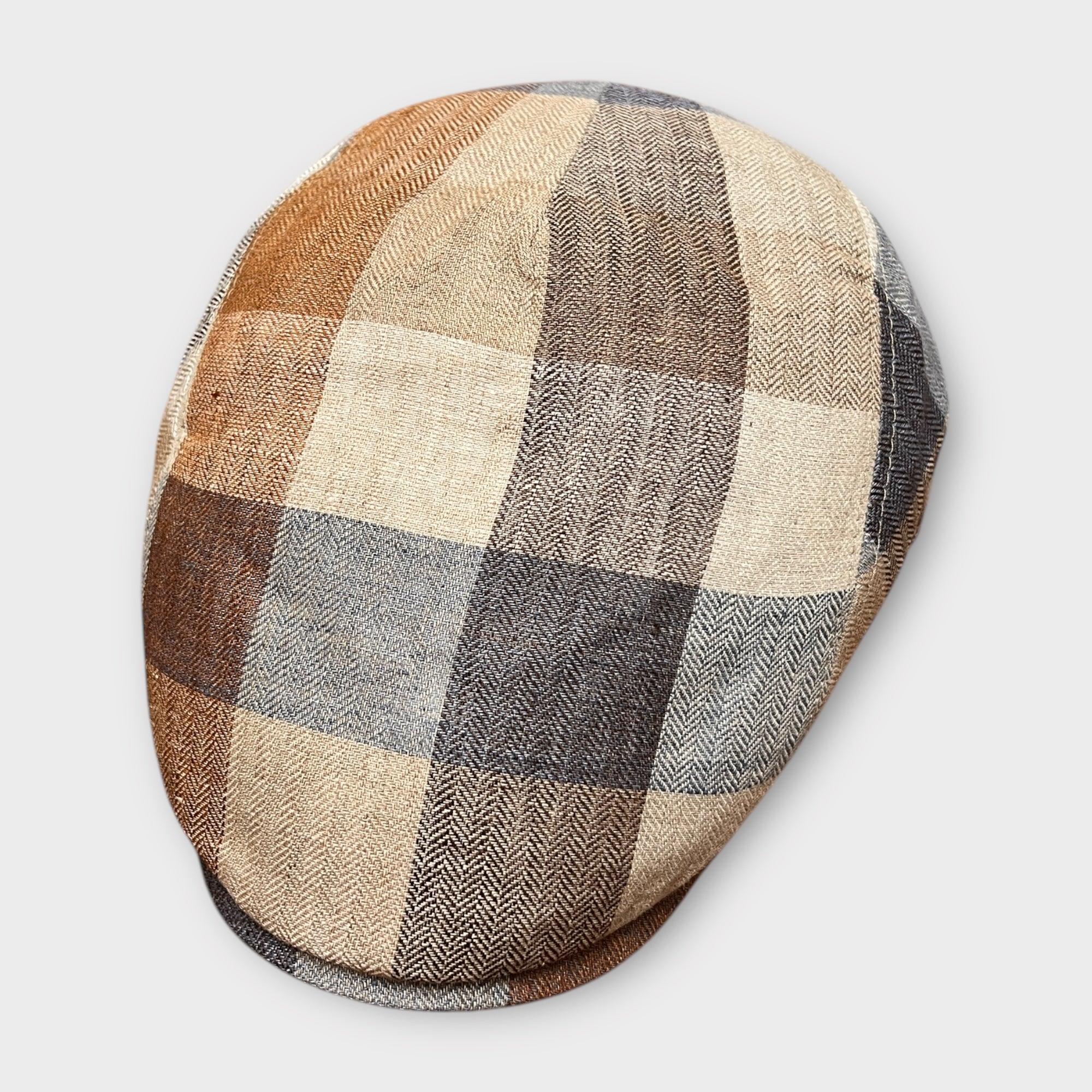 Coppola Estiva In Lino Madras Beige - Cappelleria Bacca