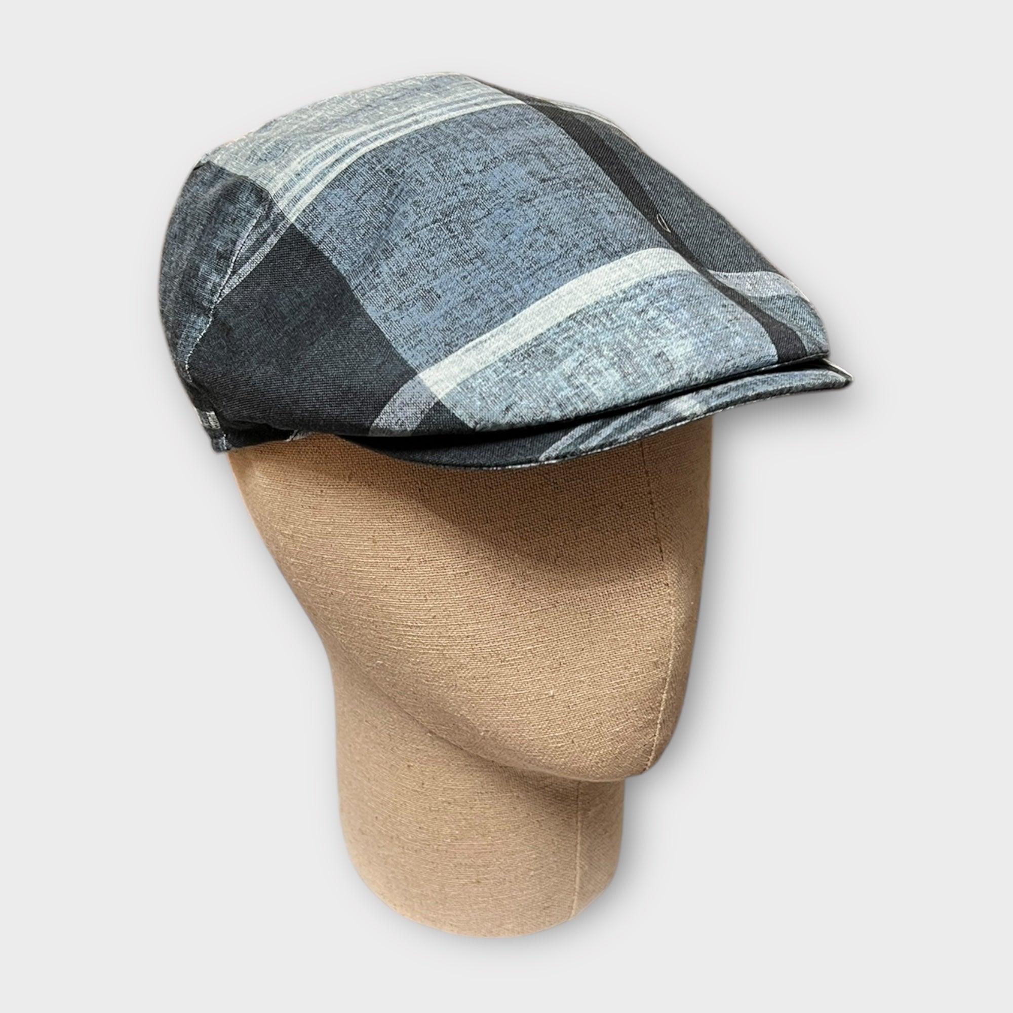Coppola Estiva In Cotone Tartan Blu - Cappelleria Bacca