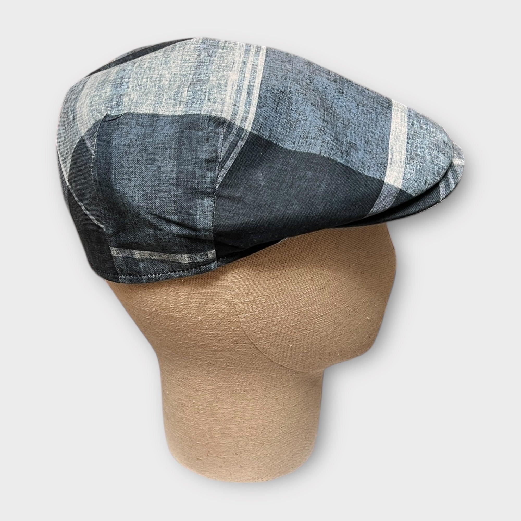 Coppola Estiva In Cotone Tartan Blu - Cappelleria Bacca